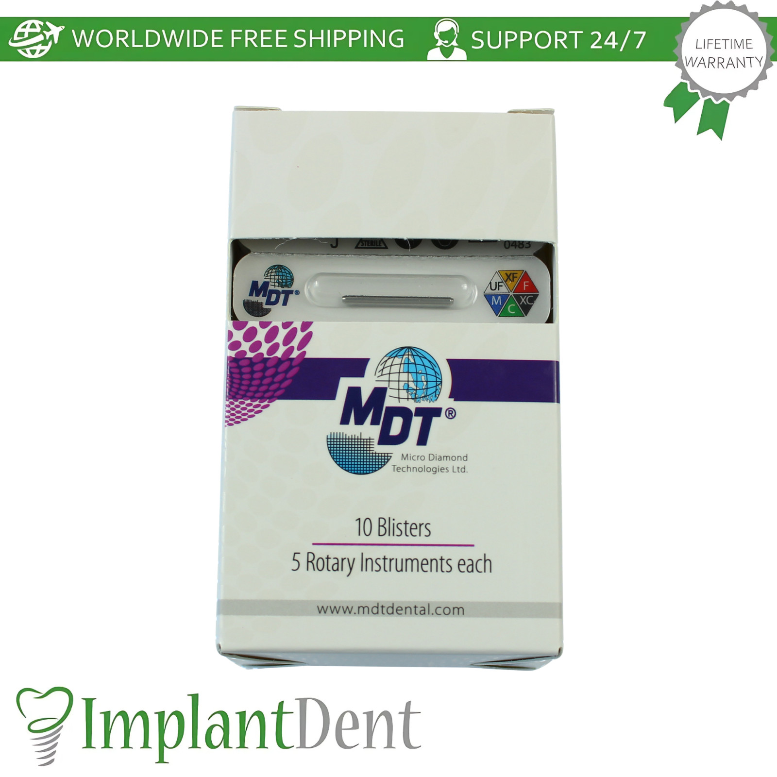Dental MDT Round End Cutting FG Diamond Burs 179 Crown Prep Contour Smoothing