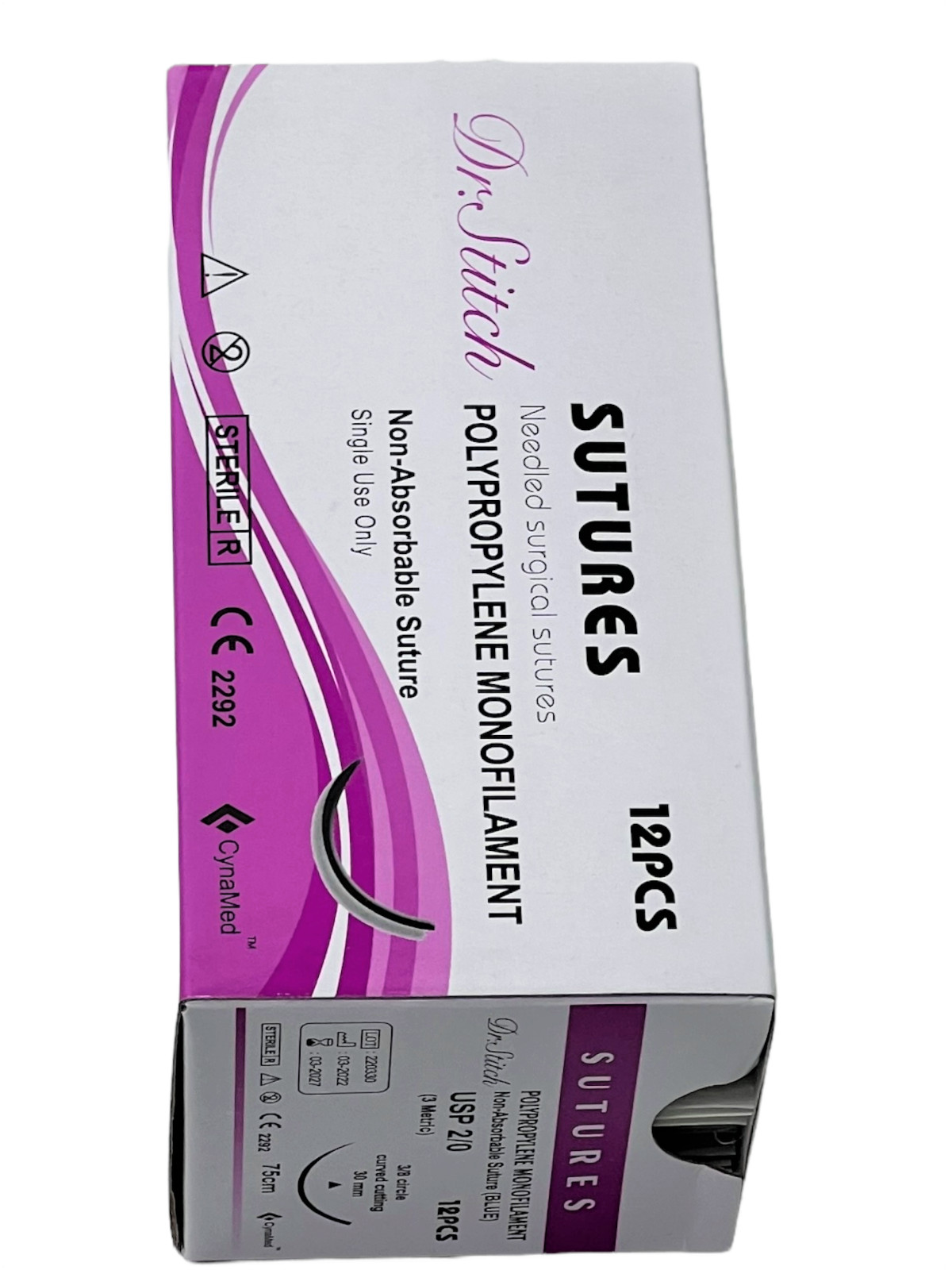 2/0 Polypropylene Sterile Training Suture Thread With Needle Sewing Box 12 PACK