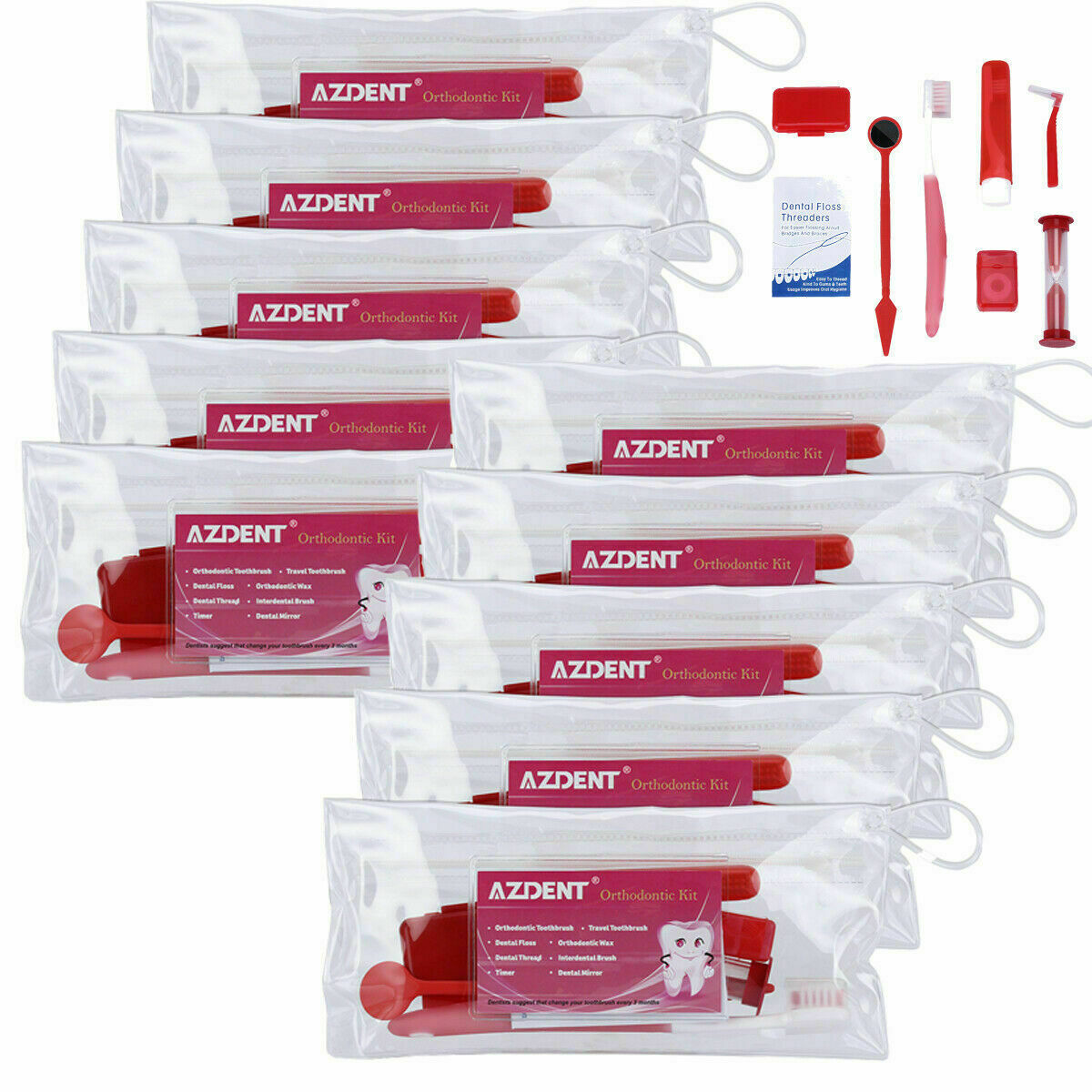 20 Sets Dental Teeth Floss Oral Cleaning Care Orthodontic Brush Toothbrush Kit