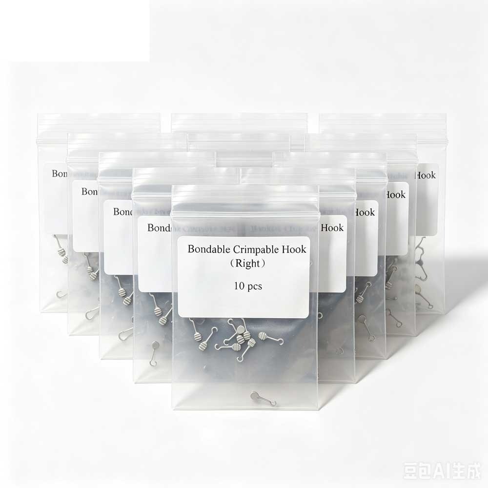 Dental Orthodontic Bondable Sliding Crimpable Hook Long Curved 10Pcs/pack