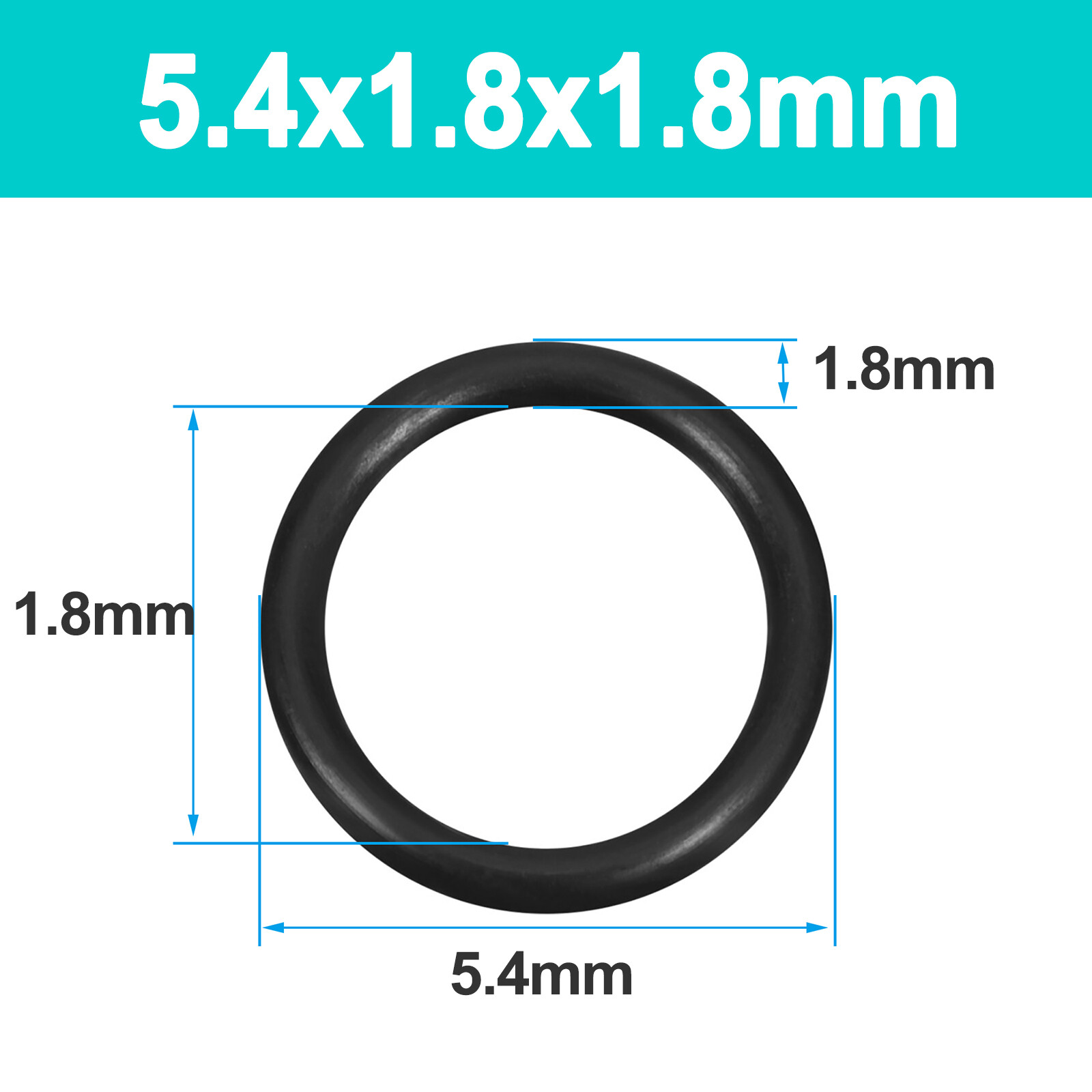 1.8mm Cross Section O-Rings NBR Nitrile Rubber 5.4 -133mm OD Oil Resistant Seals