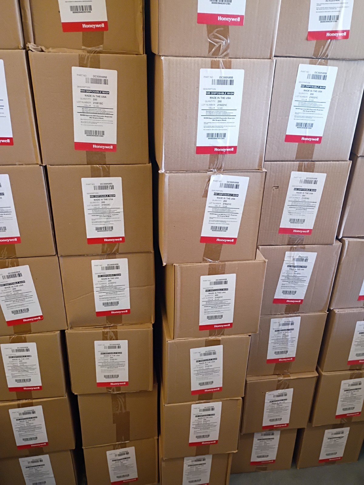 200 Honeywell N95 DC300N95B Respirator Particle Masks Disposable NIOSH