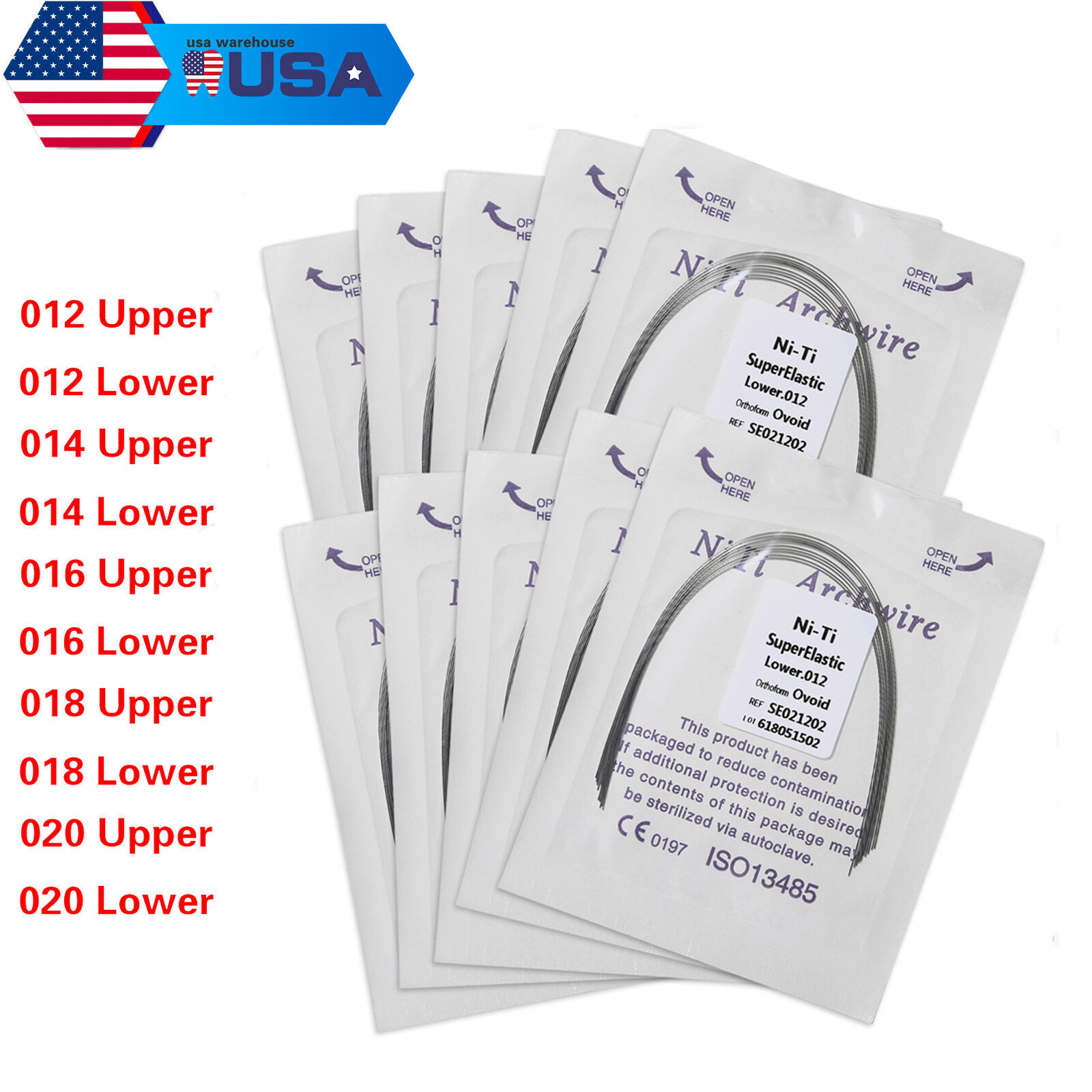 100PCS Dental Orthodontic Arch Wire Niti Super Round for Braces Bracket st