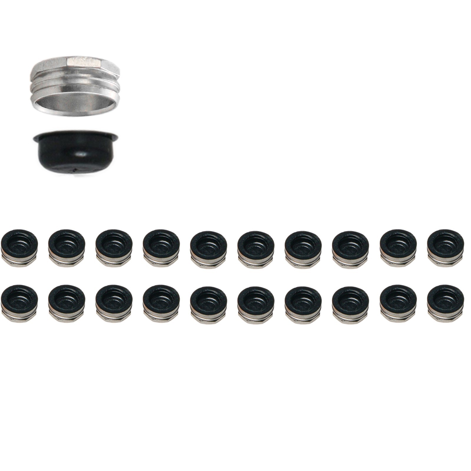 20Pcs Dental Locater Replacement Metal Housing & Lab Cap Assembly