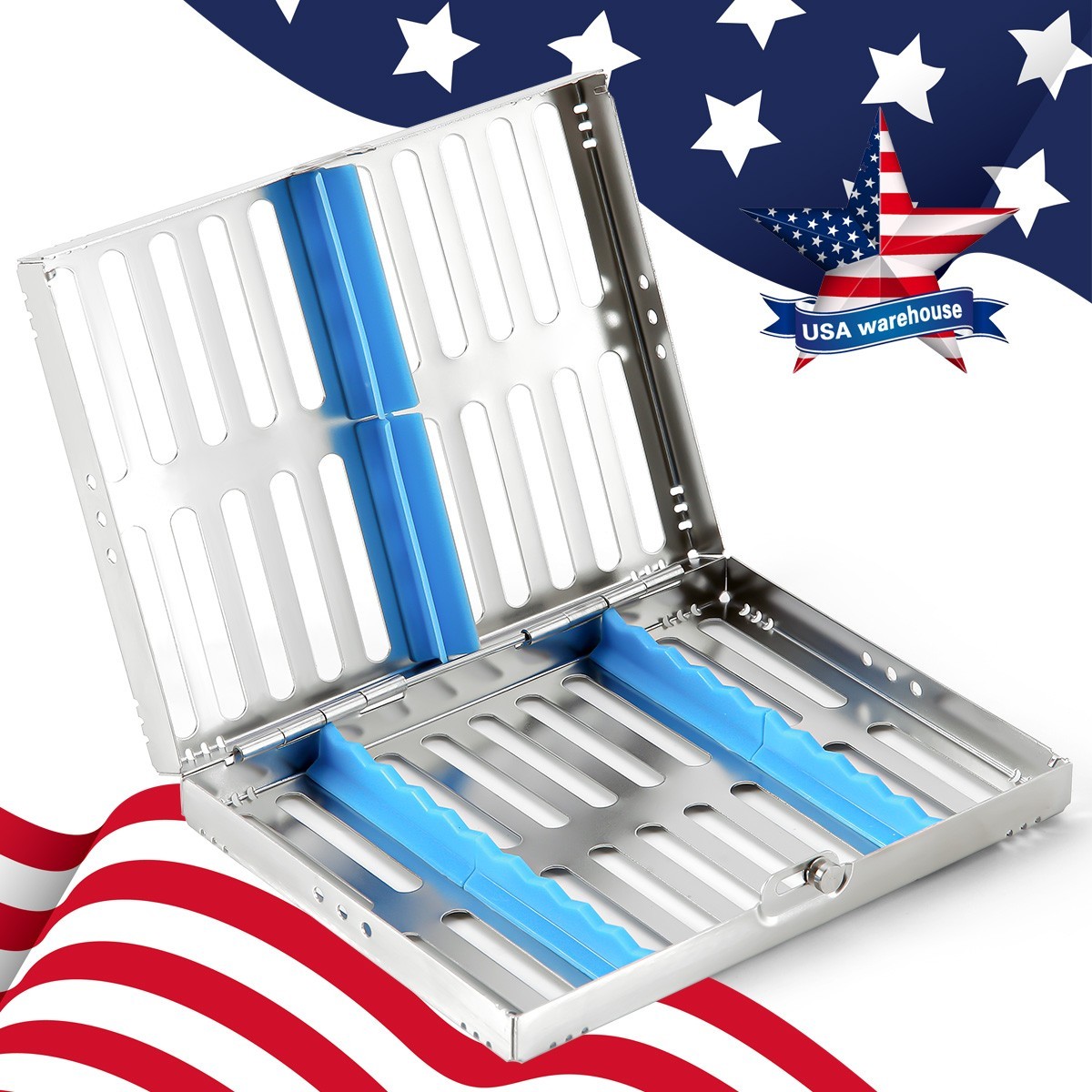 AZDENT Dental Sterilization Cassette Rack Box Tray Surgical Instrument Autoclave