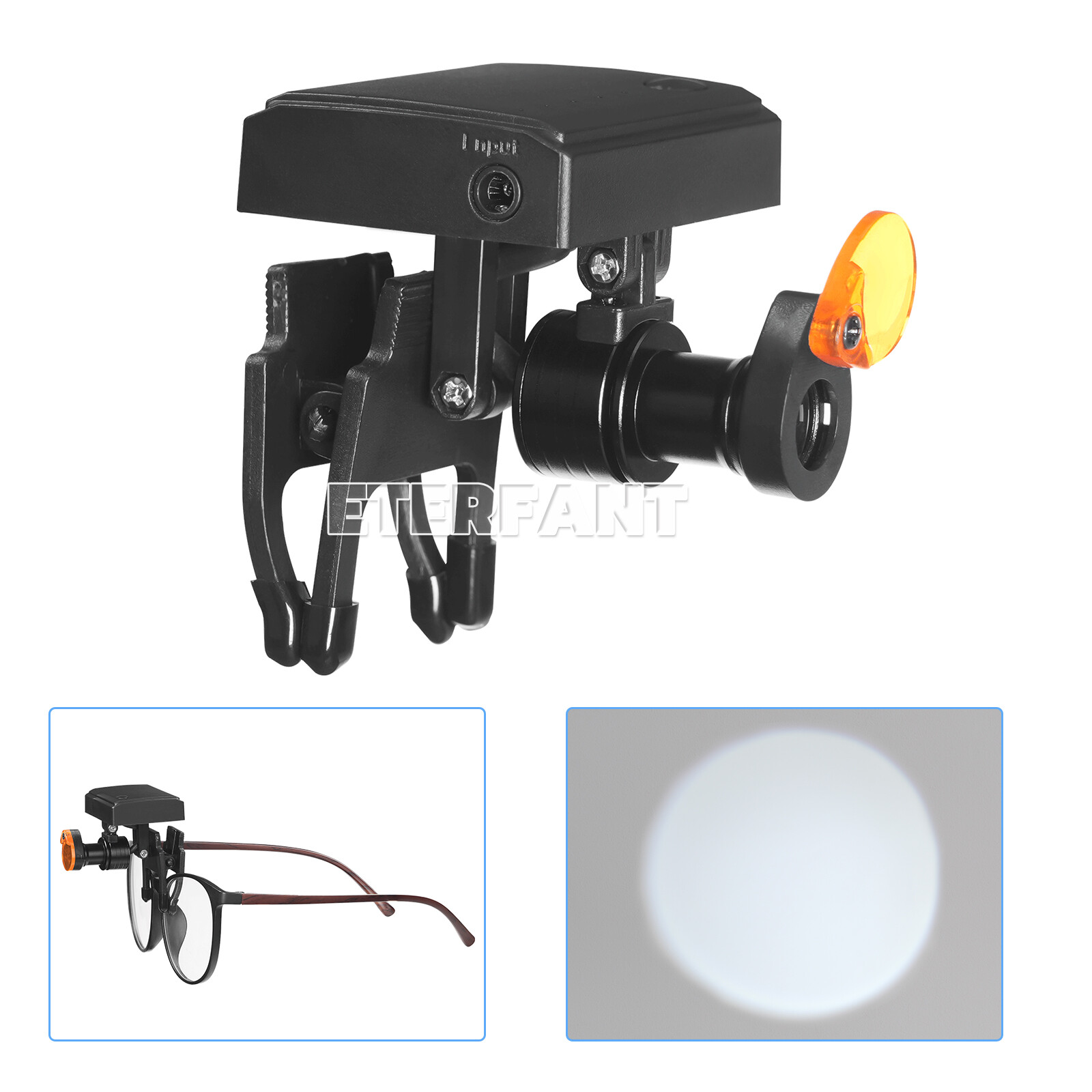 ETERFANT 5W Wireless Dental LED Headlight W/Filter for Binocular Loupe Glasse US