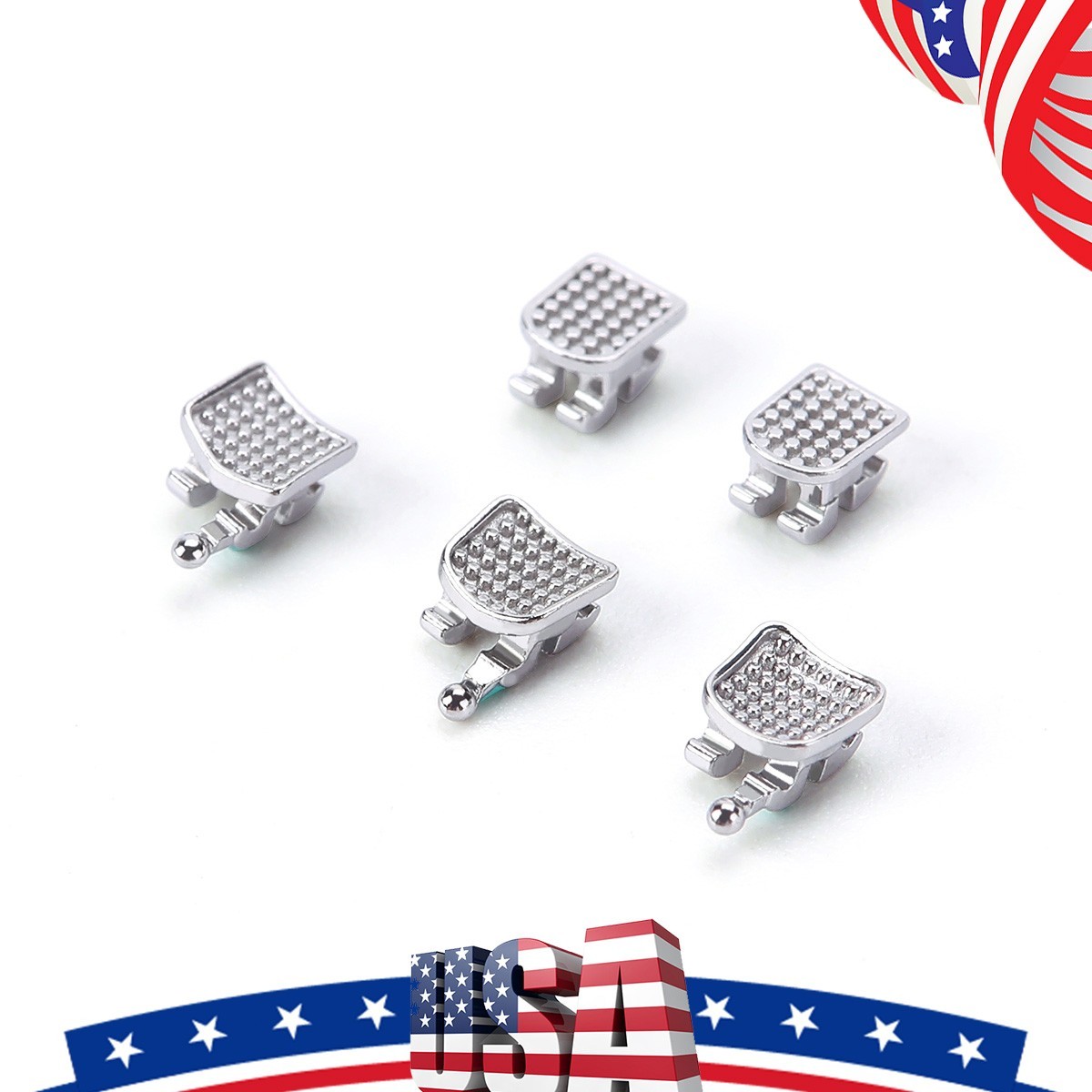 10 pack Dental Orthodontic Brackets Braces Metal Mini Roth Slot 022 Hook 345