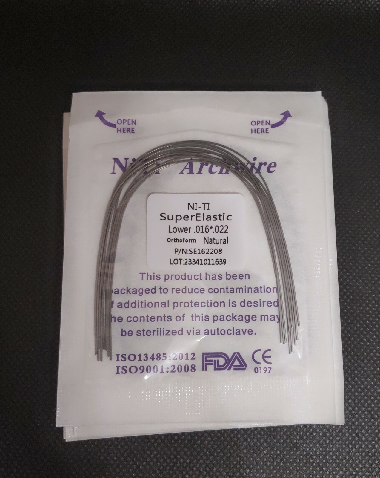 Dental Orthodontic Super Elastic NITI Arch Wires Rectangular Natural Form Wires
