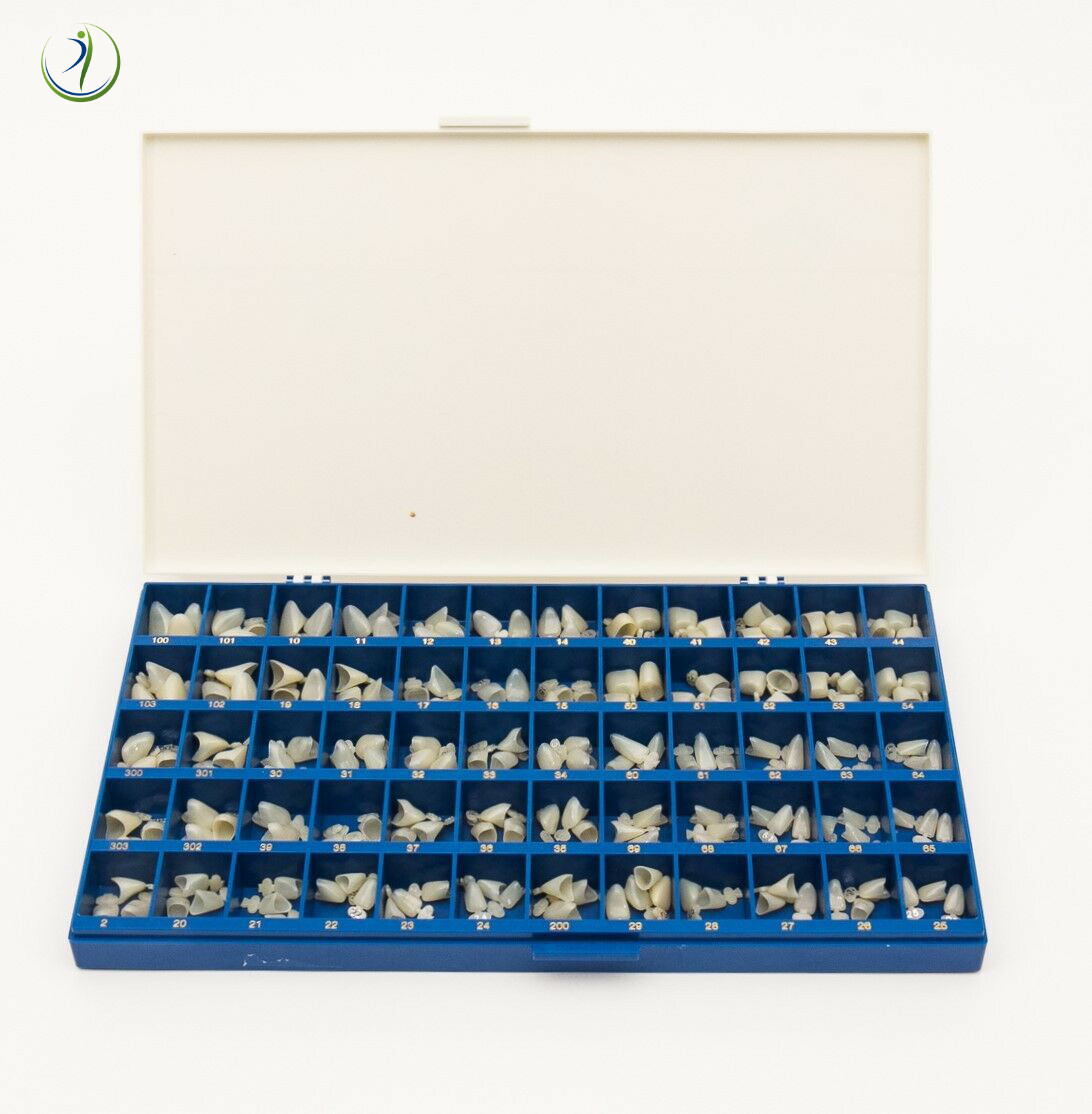 Dental Polycarbonate Temporary Crowns Kit Box of 180 Pcs Paper Guide Chart
