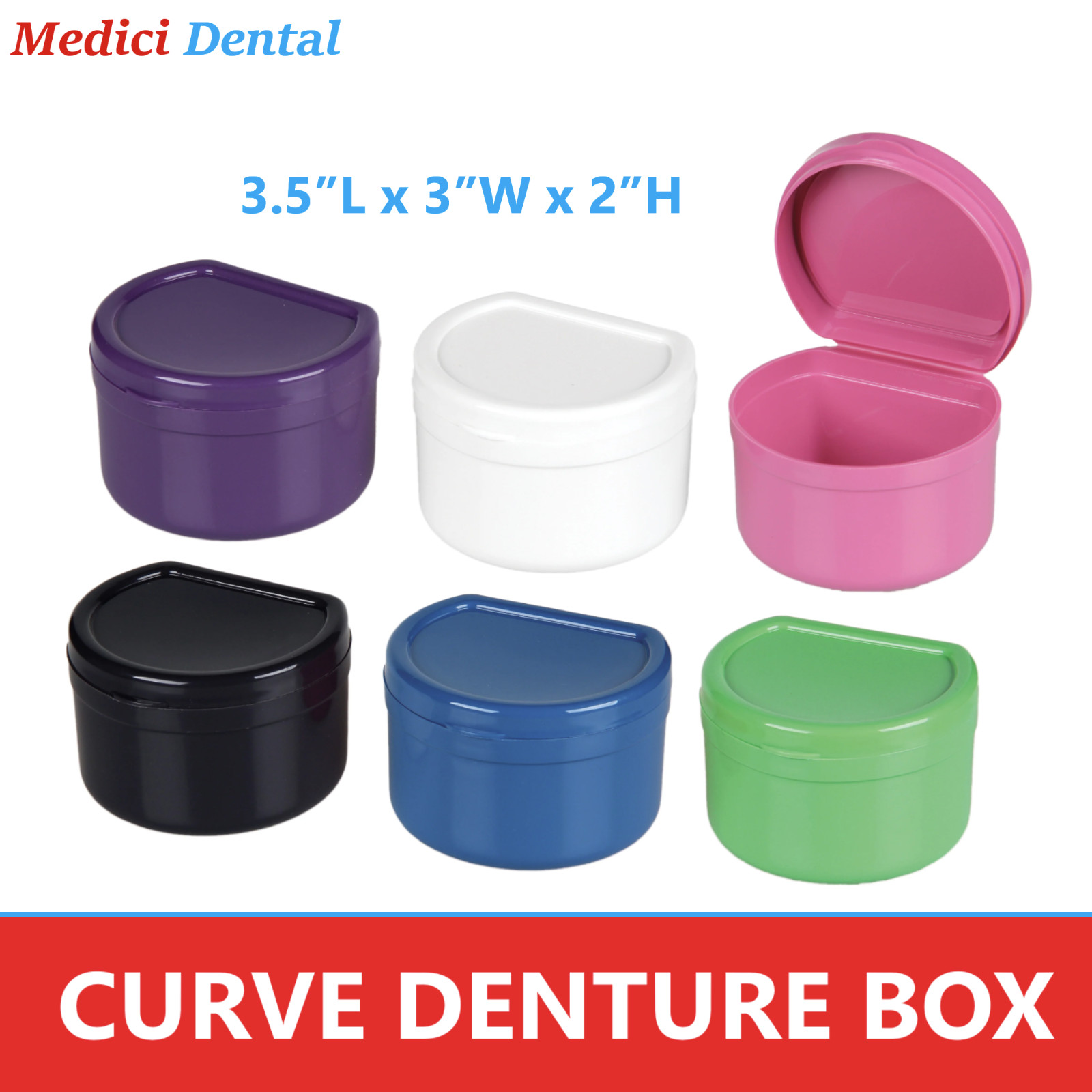 Dental Denture Box case carrier – 3′ Deep, Round Curve Denture Case Mouthguard