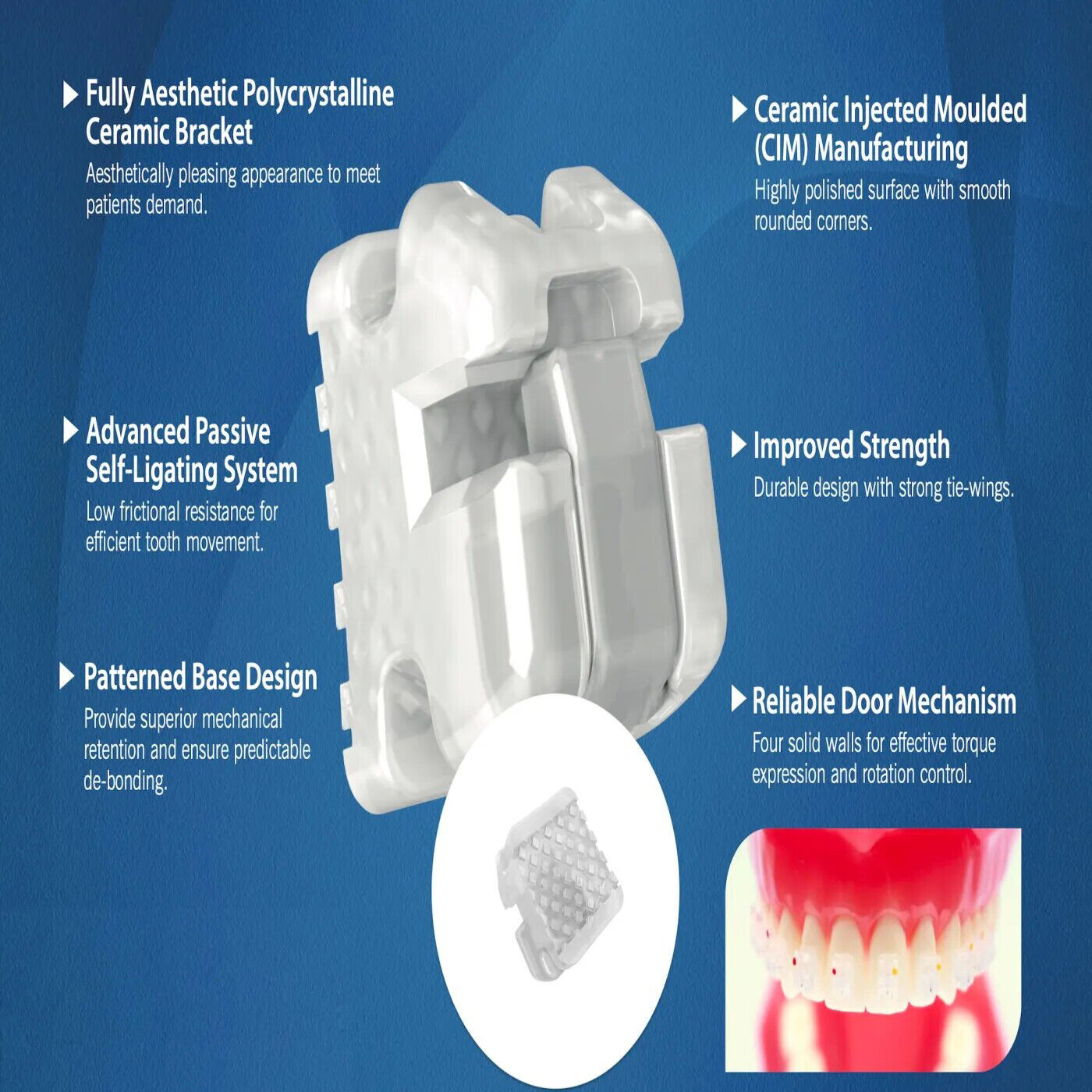 Orthodontic Damon Clear Self Ligating Brackets Ceramic Braces Roth MBT 022 345H