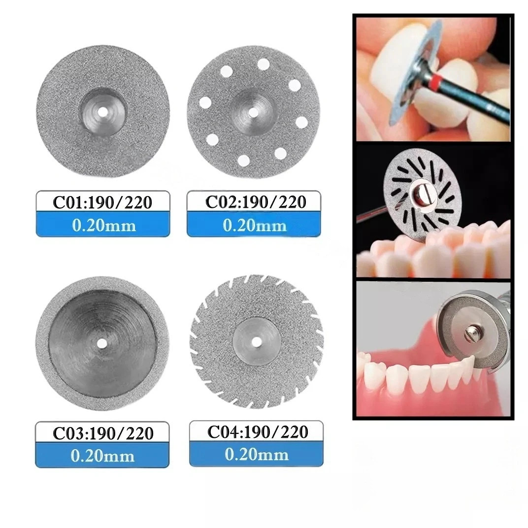 Dental Saw Diamond Disc Wheel Porcelain Teeth Cutting Polishing Discs 190/220mm
