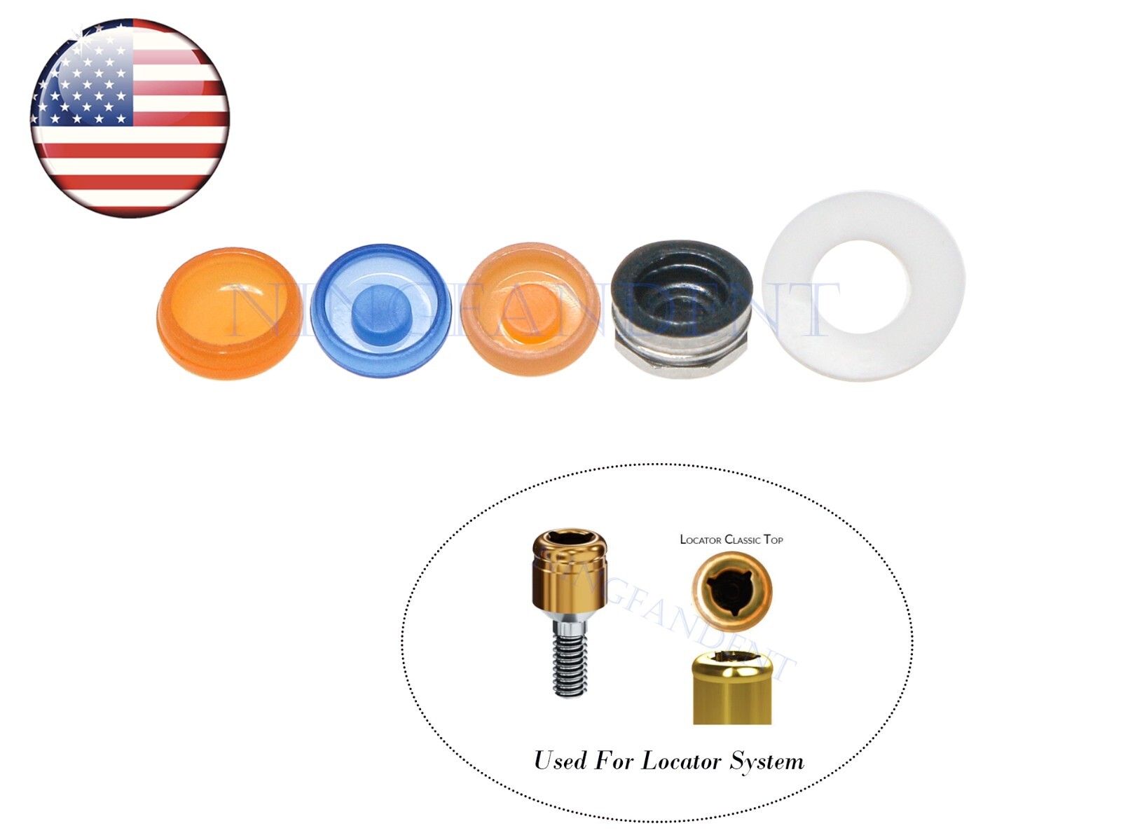 US Implant Locator Abutment & Retention Caps For Hiossen ET III Mini/Standard