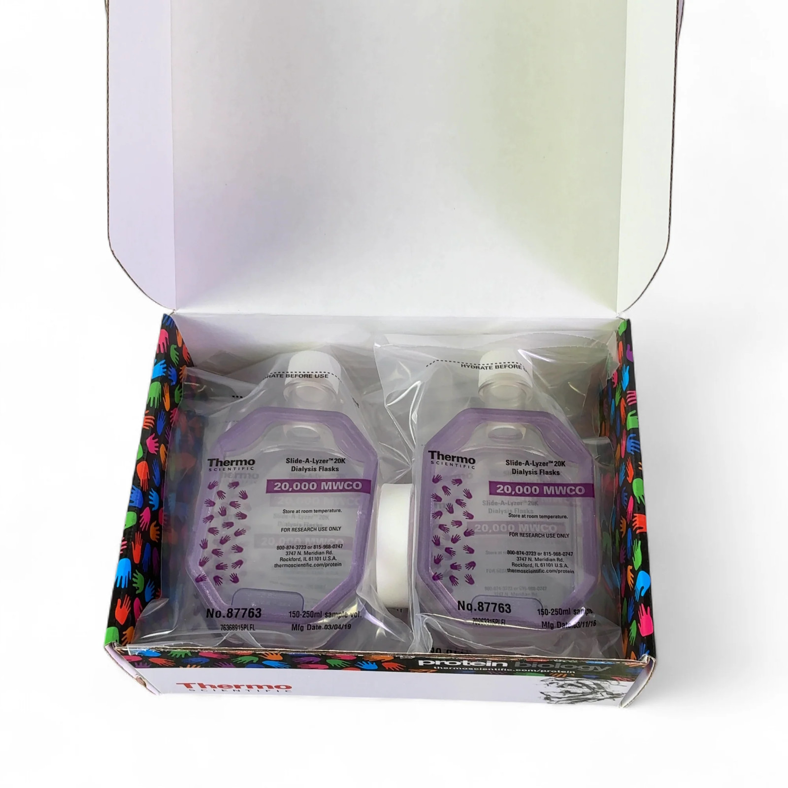Thermo Scientific 87763 Slide-A-Lyzer Dialysis Flask Lot of 2 250mL NEW OPEN BOX