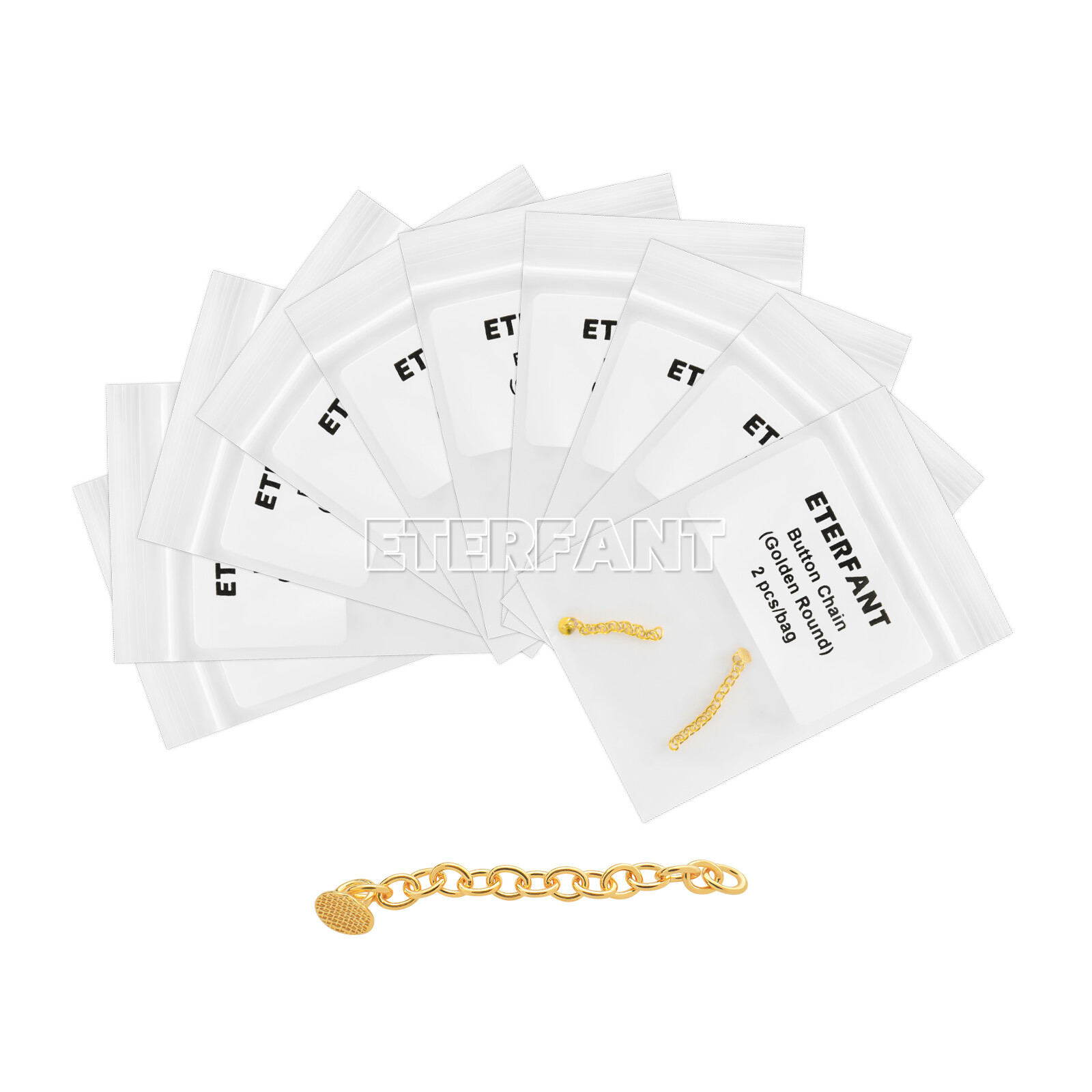 ETERFANT Dental Ortho Lingual Button Traiction Chains Round Plated Silver/Gold