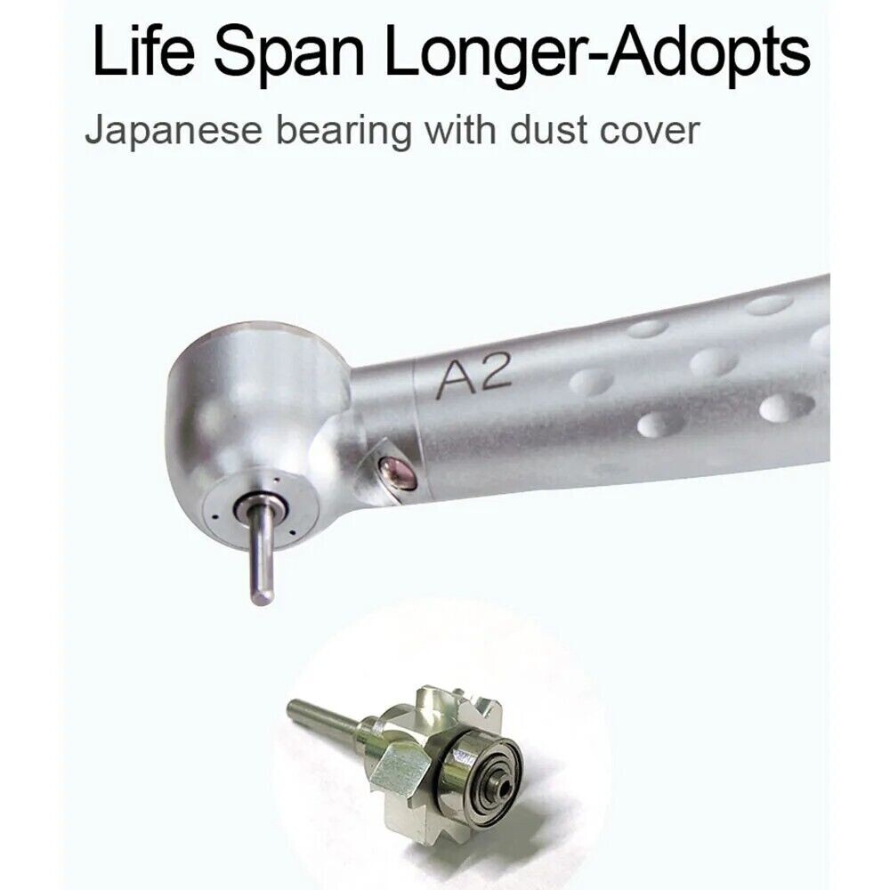 Apple Dental A2 Led High Speed 2 Hole Turbine Handpiece Triple Water Push Button