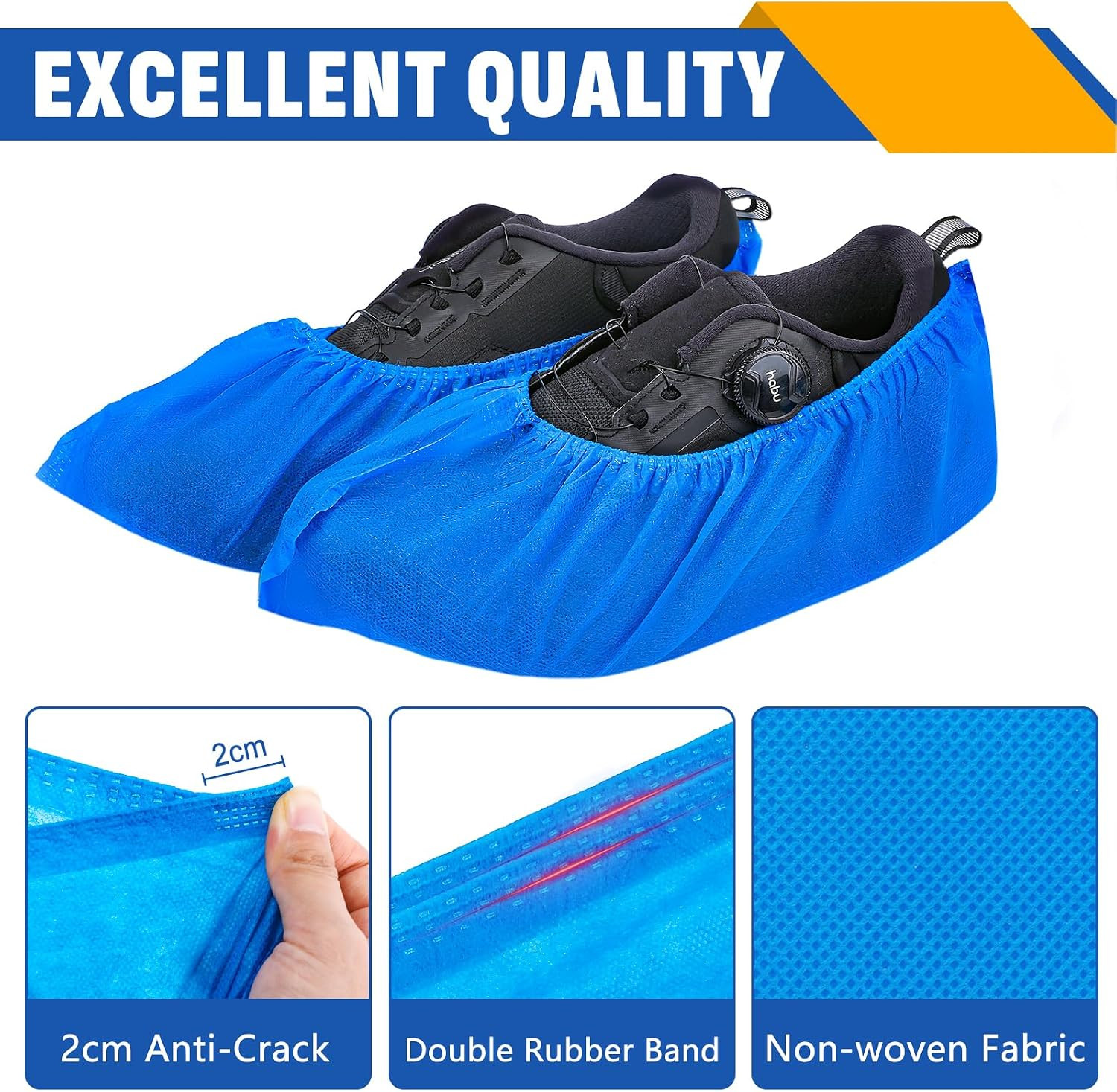 900 Pack(450 Pairs) Shoe Covers Disposable, Non-Woven Fabric Shoes Covers for In