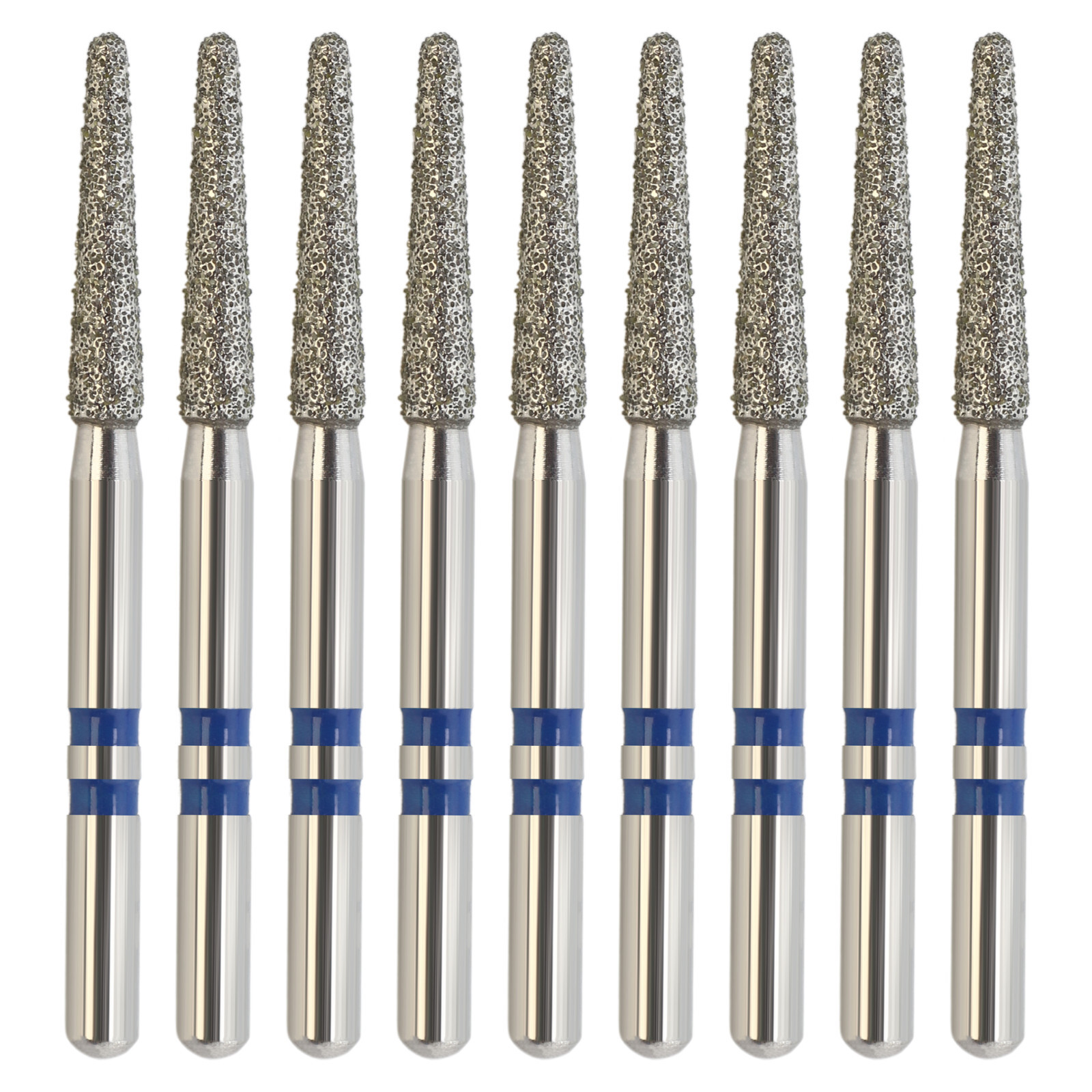 Dental Diamond Burs Round End Taper Zirconia Adjustment FrictionGrip Fine Medium