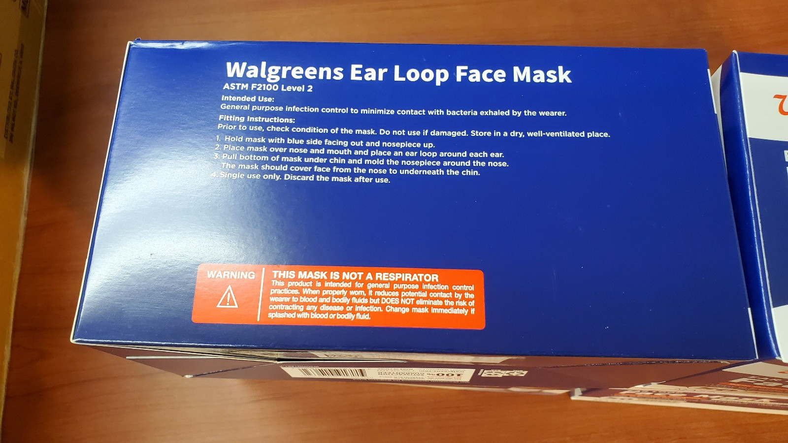 Walgreens Face Mask Adult Ear Loop 3-Layer Surgical Grade ~ 4 Boxes ~ 200 total