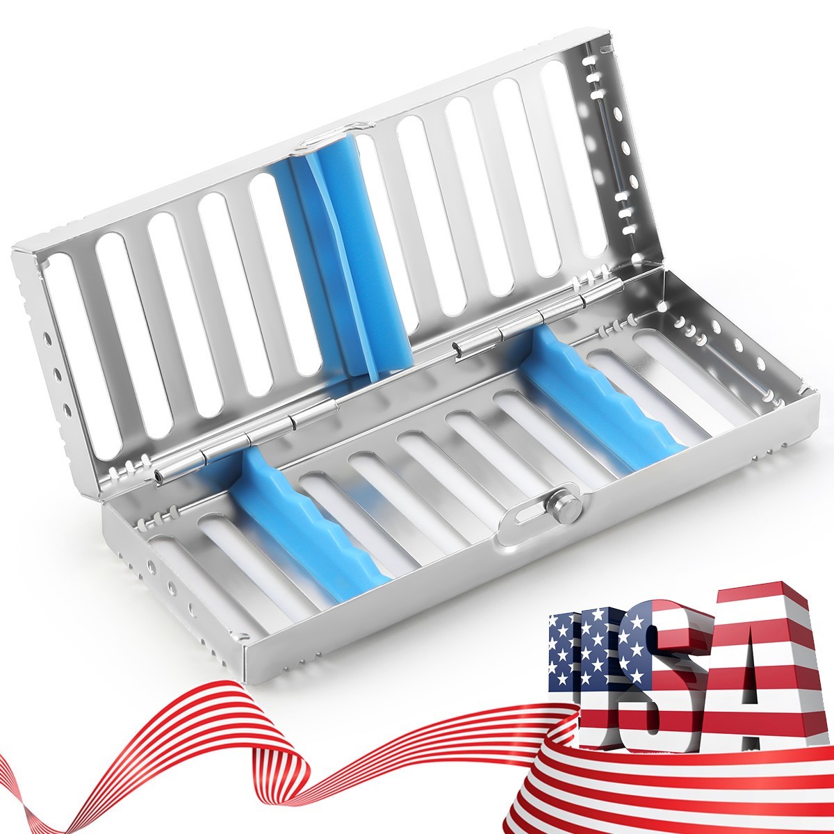 AZDENT Dental Sterilization Cassette Rack Box Tray Surgical Instrument Autoclave