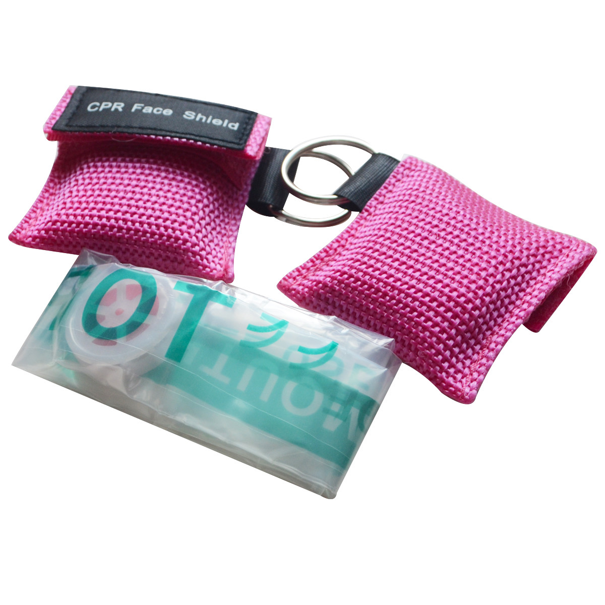 8pcs CPR Printed Nylon Keychain Pouch first aid kit cpr CPR Face Shield