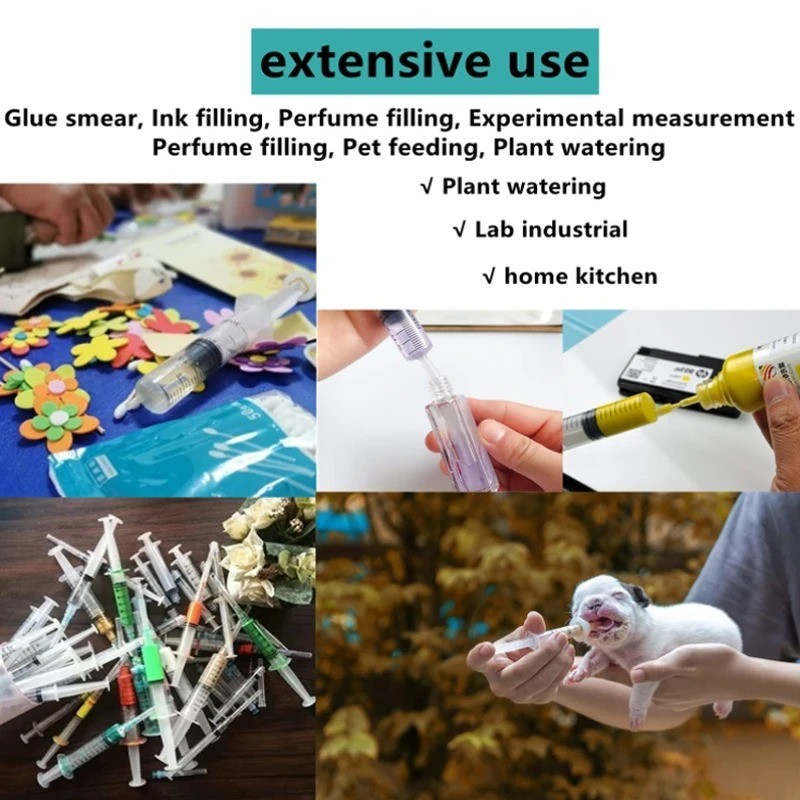 20-65Pack Syringes with 14ga-25ga Blunt Tip Needles With Syringe Caps and Needle