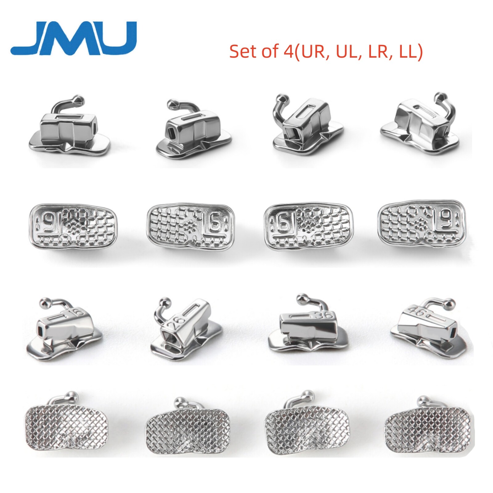 JMU Dental Orthodontic Buccal Tube MBT/Roth 018 022 Monoblock/Mesh Base Bondable