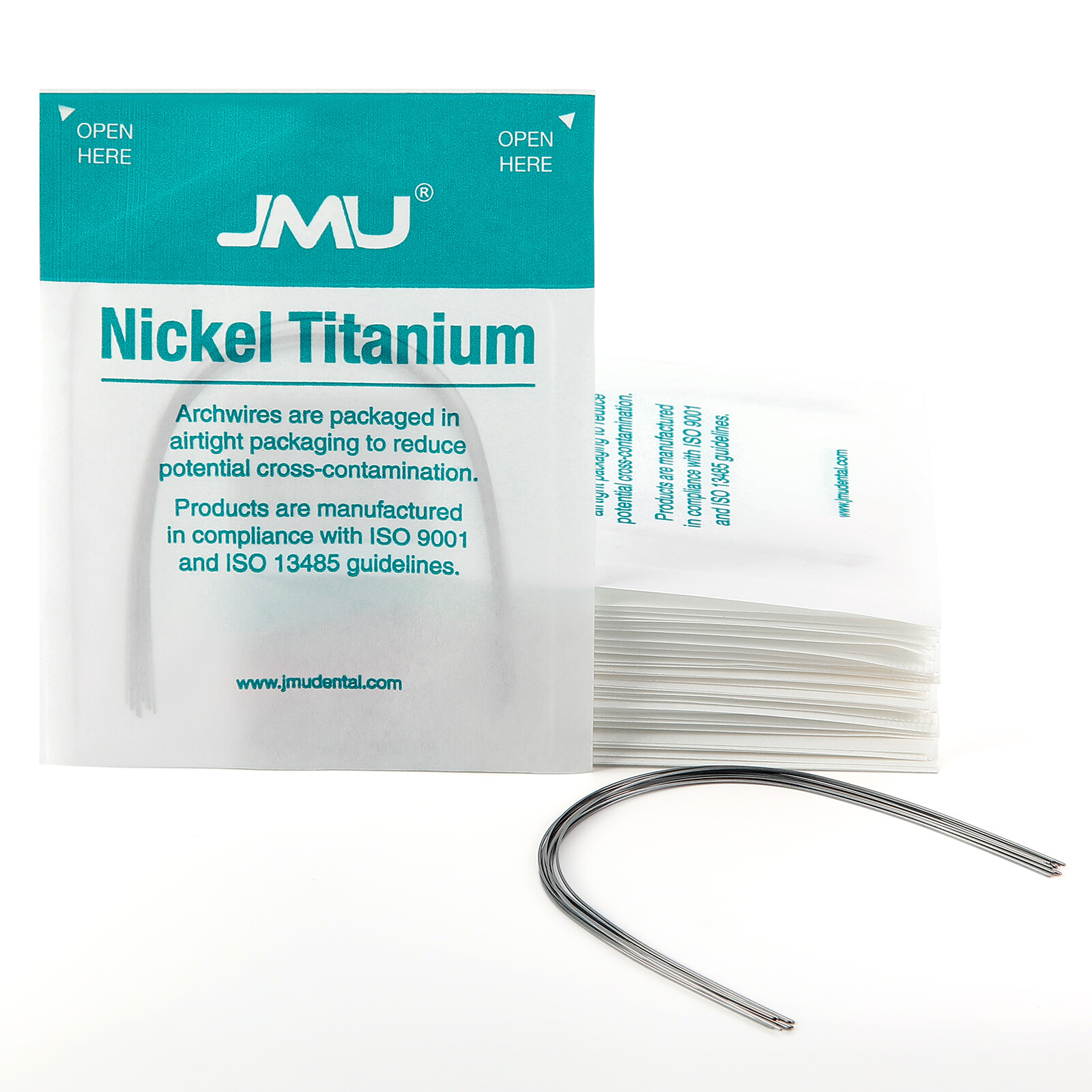 10/PK JMU NiTi ArchWire Super Elastic Full Size Natural Form Round/Rectangular
