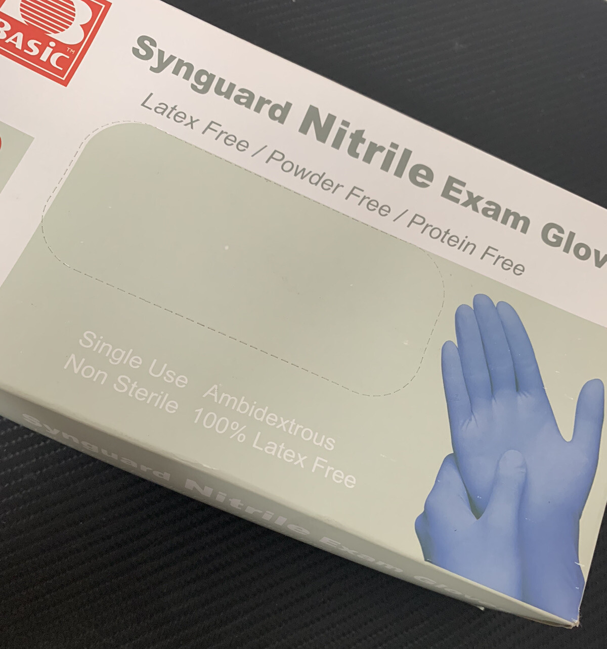 Synguard Nitrile Exam Gloves, Small 100/Box – Powder Free, Rubber Latex Free..