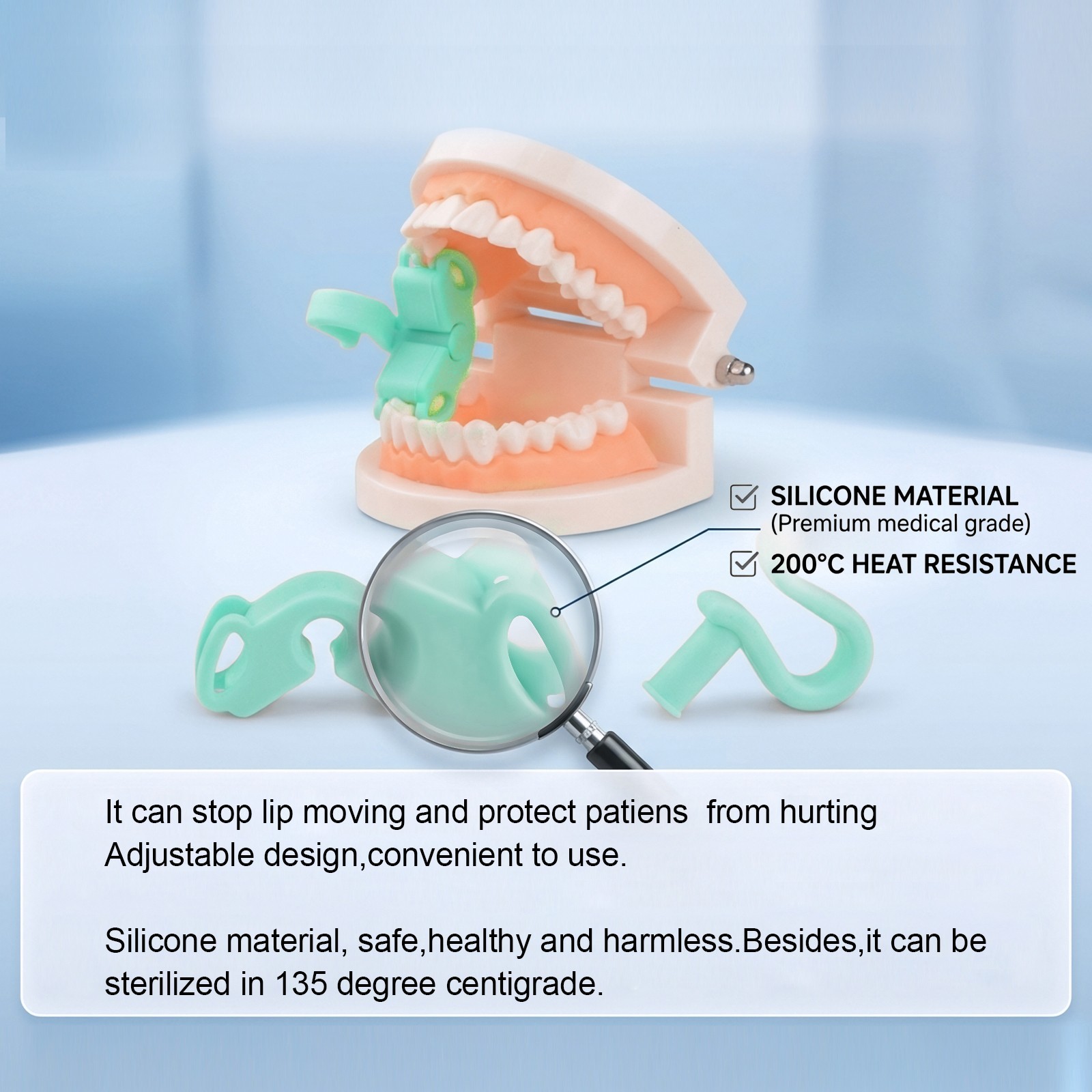 1Set Dental Mouth Prop Opener Retractor Soft Silicone Bite Blocks Occlusal Pad
