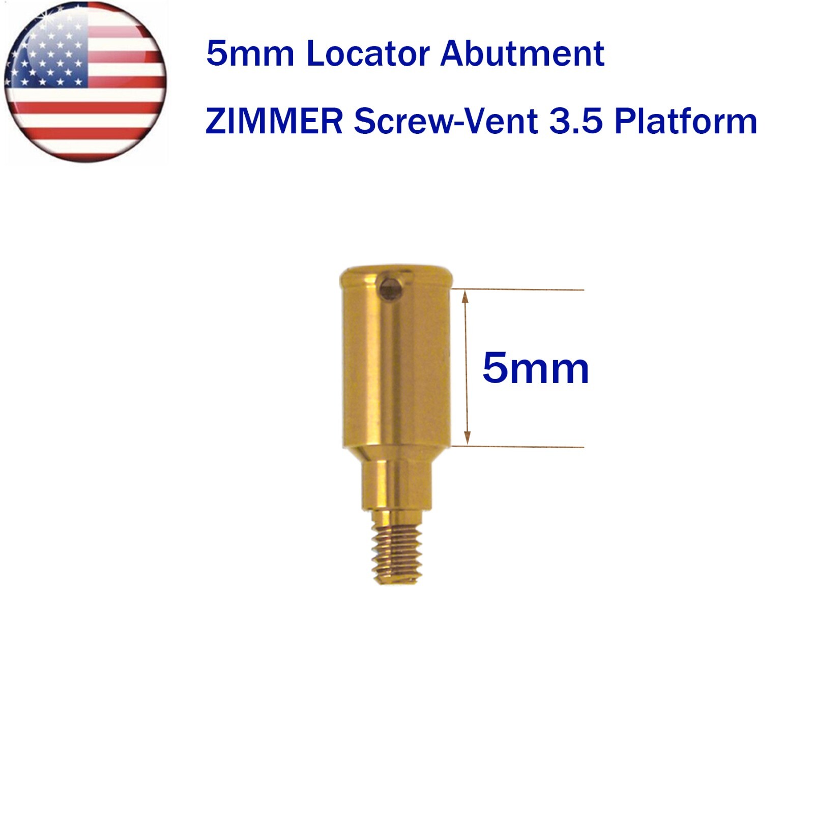 US Dental Zimmer Locator Abutment PA Dia=3.5mm 1-5mm Implant Retention Caps Tool