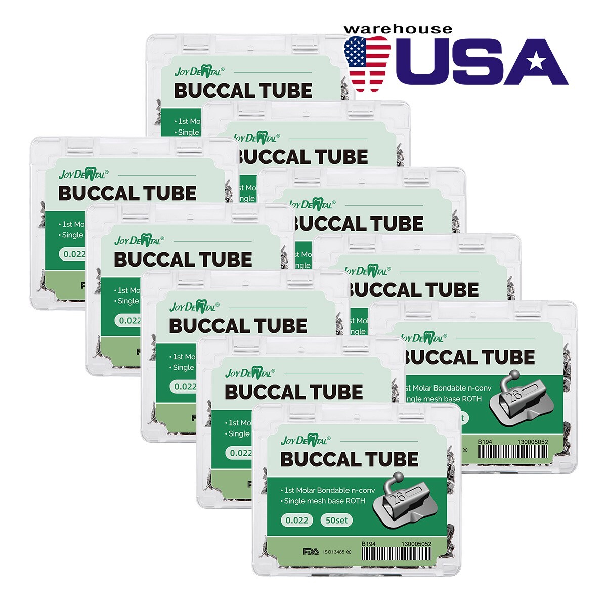 Dental Ortodoncia Tubos bucales de MBT 022 1er Molar Bondable Non-Convertible US