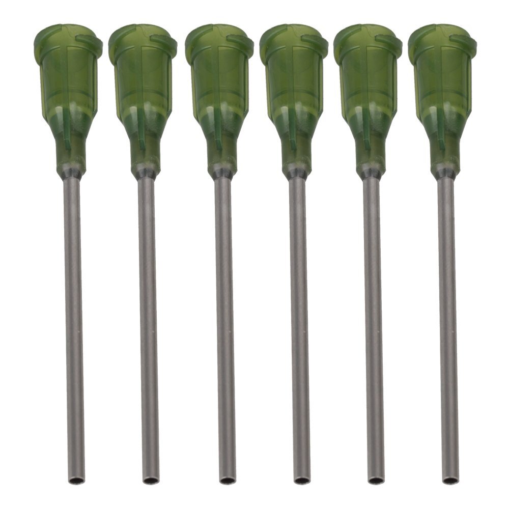 200PCS Screw Mount 1.5inch Dispensing Blunt Needles 14Ga Olive color