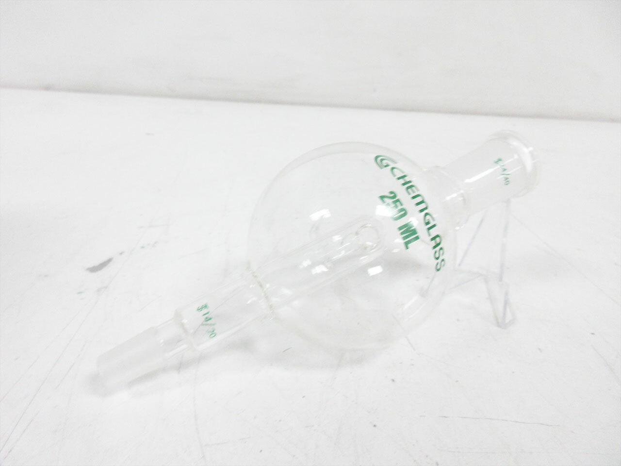 CHEMGLASS CG-1321-04 ROTARY EVAPORATOR BUMP TRAP 250ML 24/40 14/20 ~ HOLES