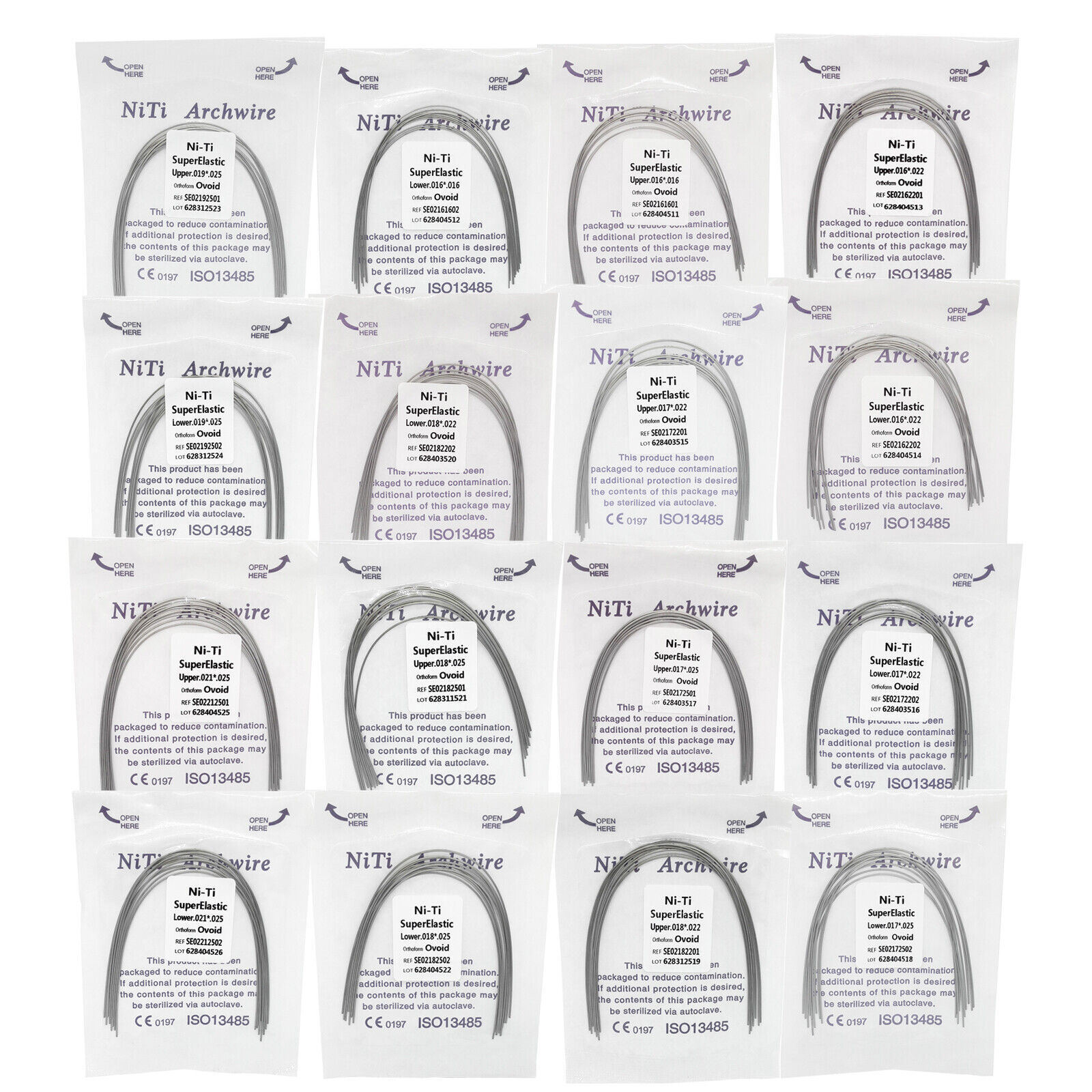 10 Pcs All Size Dental Orthodontic Super Elastic NITI Arch Wires Rectangular
