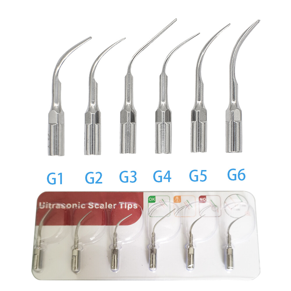 6Pcs G1 -G6 Scaling Tips for EMS Woodpecker Dental Ultrasonic Scalers Handpiece