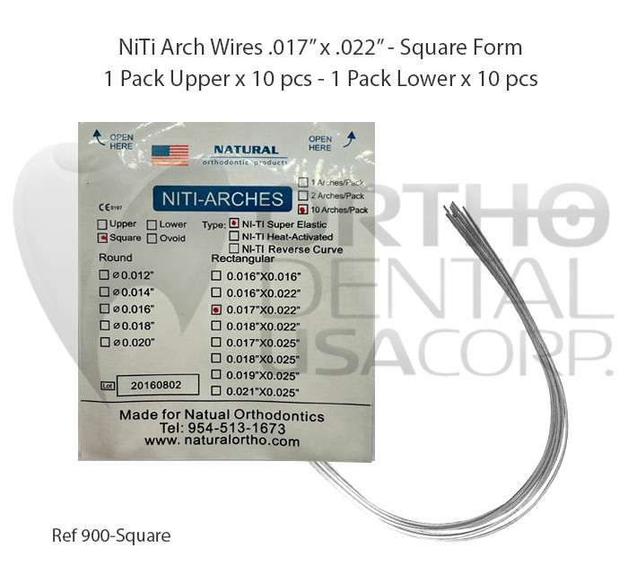 Orthodontic NiTi Arch Wires Square/Tapered Form Upper and Lower USA Seller