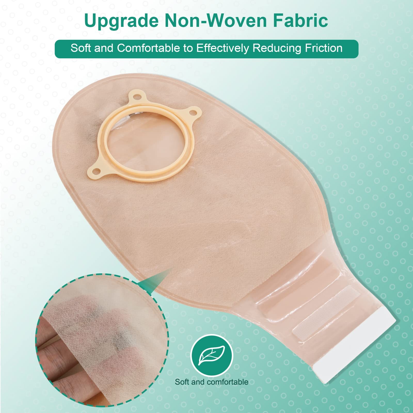 Suconbe Ostomy Supplies 21Pcs Colostomy Bag Hook-And-Loop Closure- 15 Pcs Two