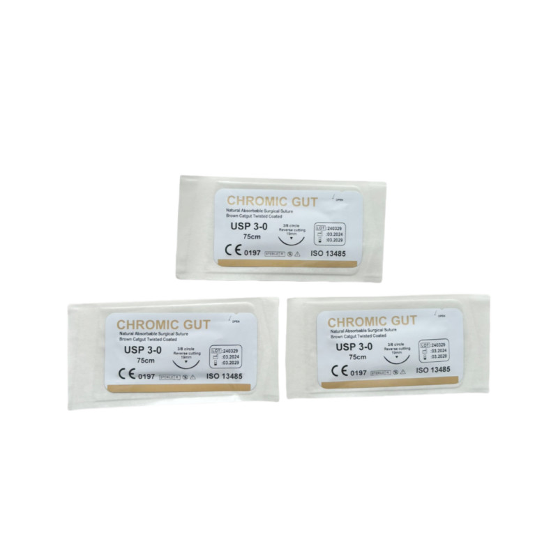 10-Pcs Practise Sutures GUT Synthetic Suture 3/0 Violet Student Needle Training