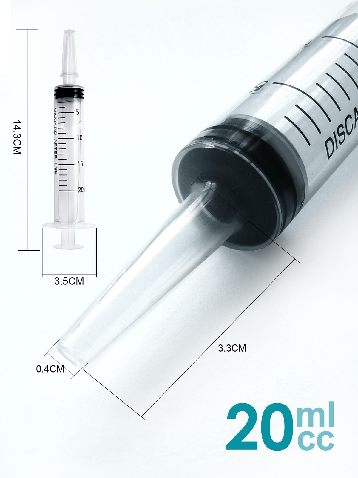 20ml Plastic Syringe 5 Pack, Measuring Tools, Oral, Scientific