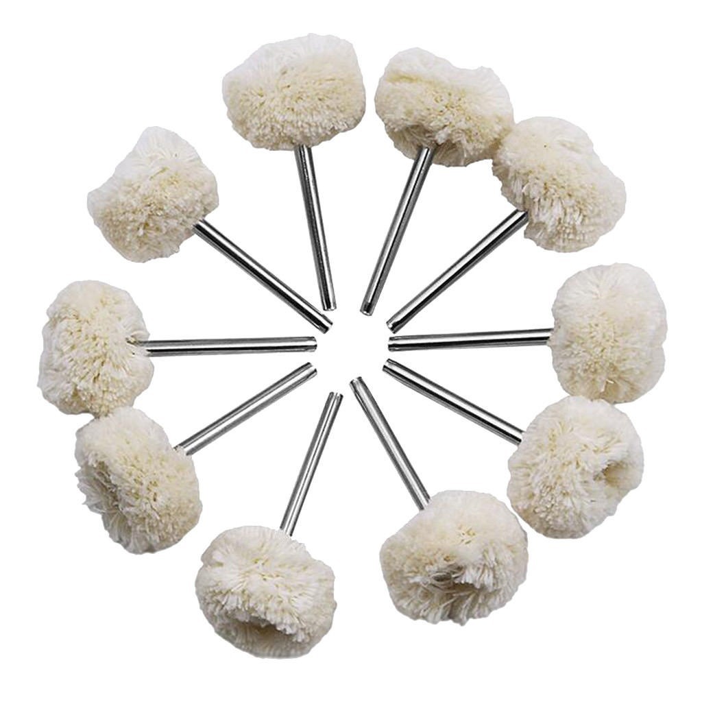 20 Pcs Wool Felt Abrasive Head Dremel Type Grinding Buffing Polishing Pads Wheel