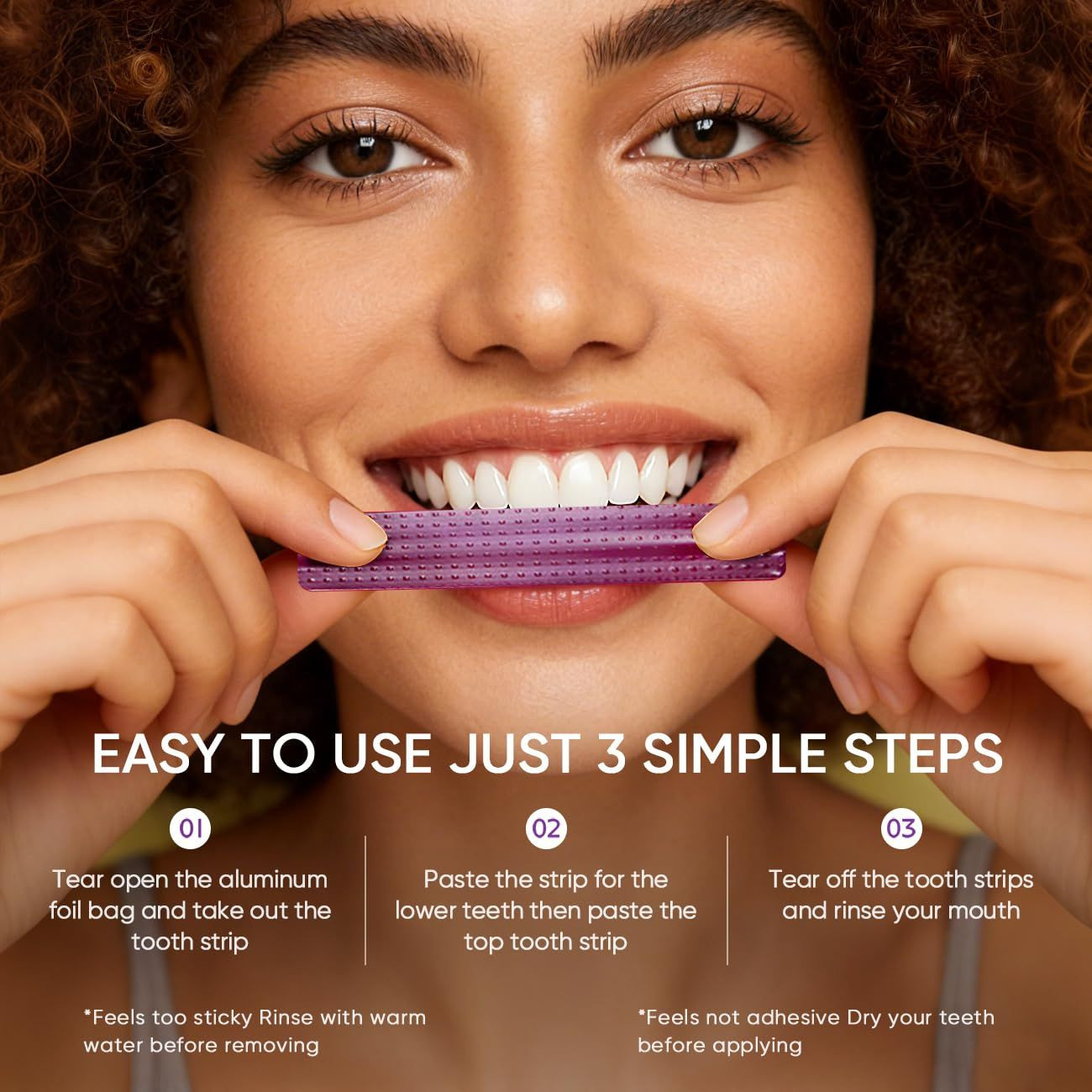 EASYES Purple Teeth Whitening Strips, Color 1 Count (Pack of 14),
