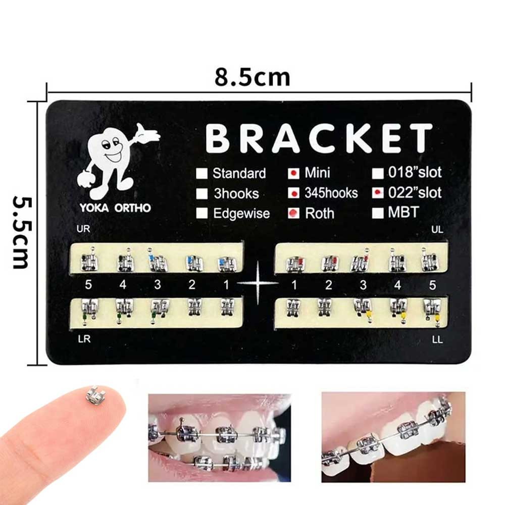 100 Sets Dental Orthodontic Bracket MIM Monoblock Mini Roth/MBT 022 345 Hooks