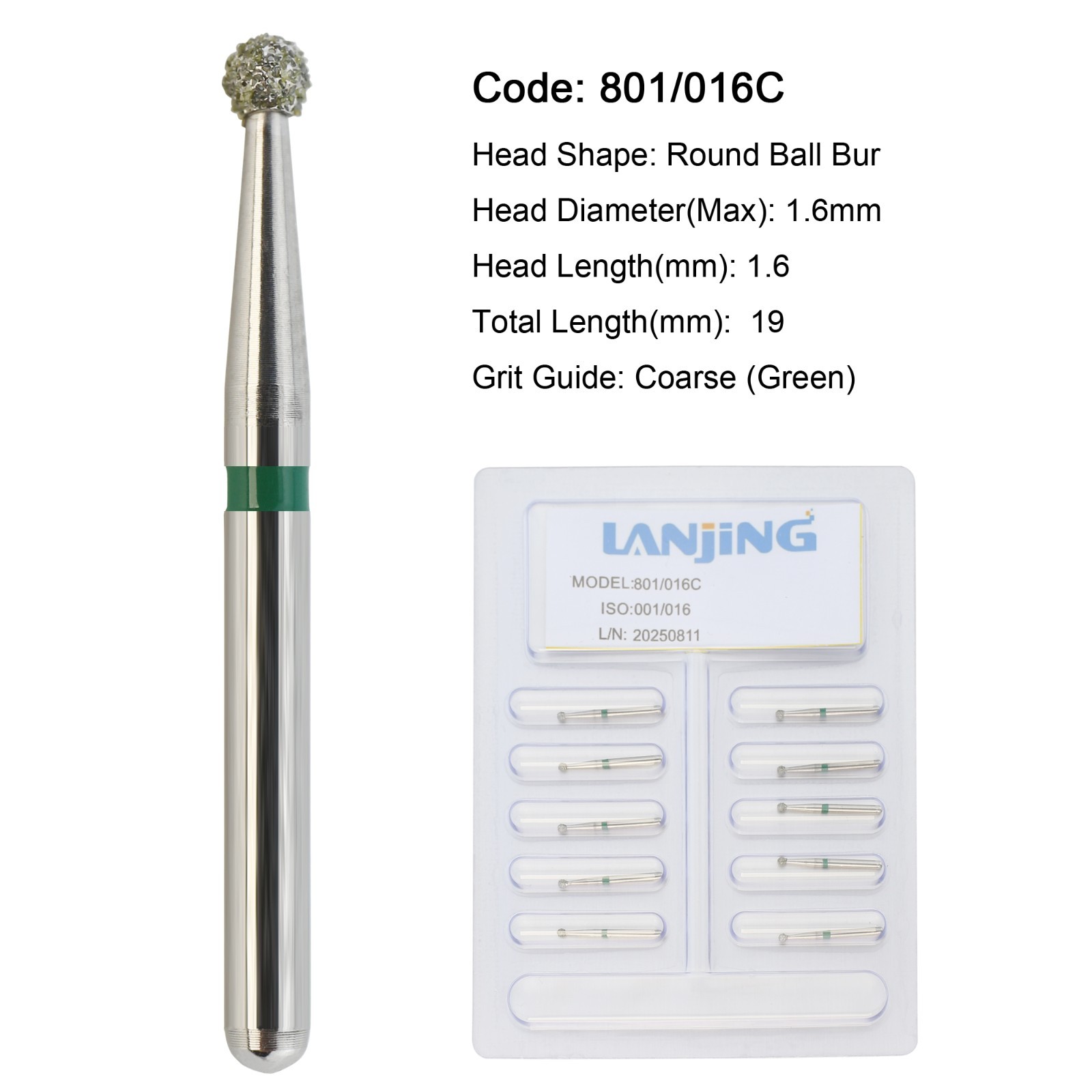 WAVE Dental Carbide Burs Diamond Bur Round FG 2 4 5 6 8 Friction Grip High Speed