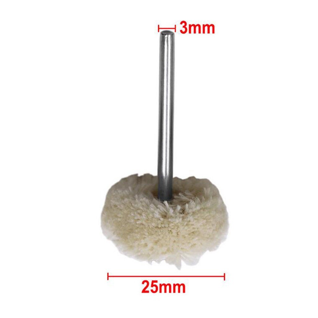20 Pcs Wool Felt Abrasive Head Dremel Type Grinding Buffing Polishing Pads Wheel