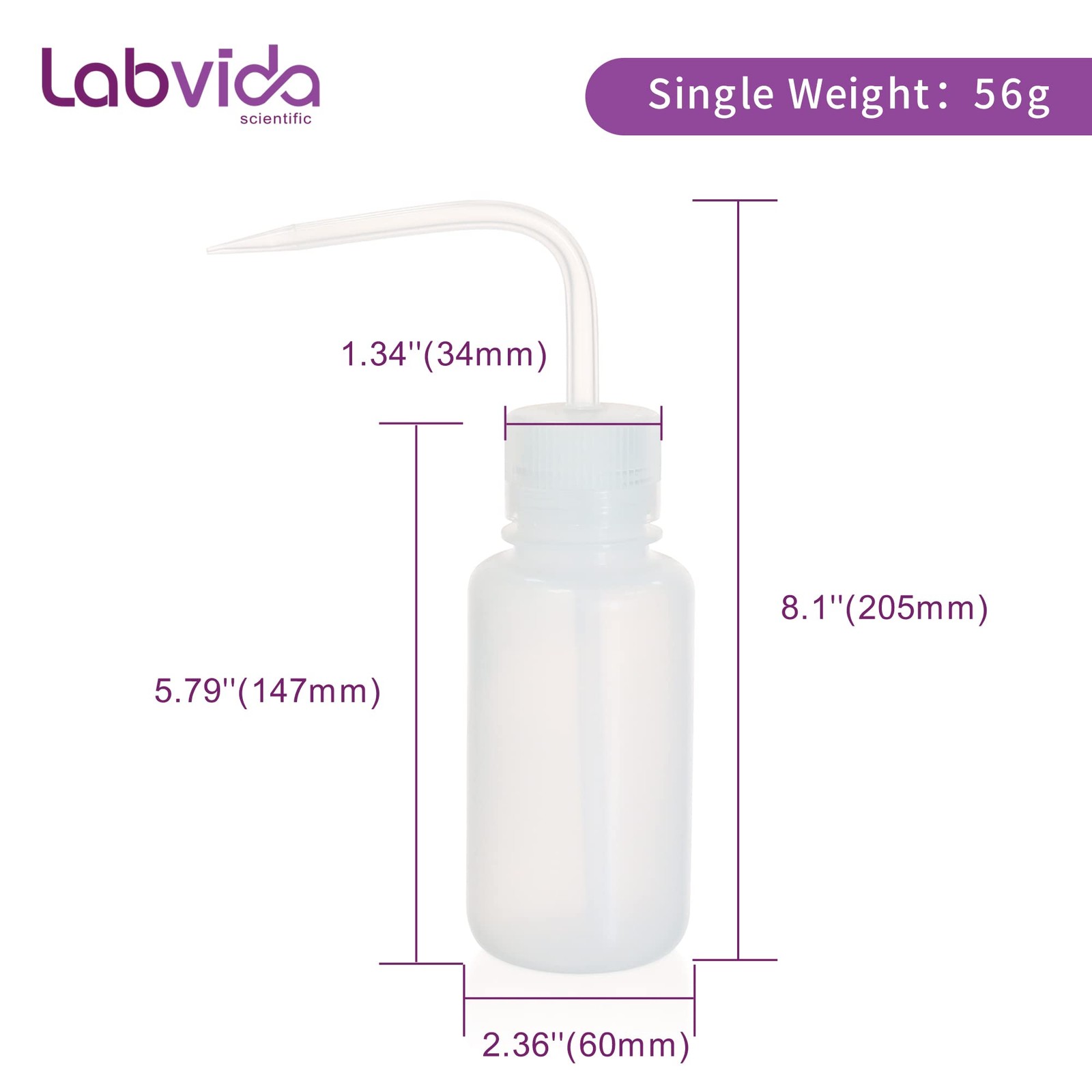 Labvida 2pcs New Released Thick Wall 250ml Squeeze Bottle Set Transparent