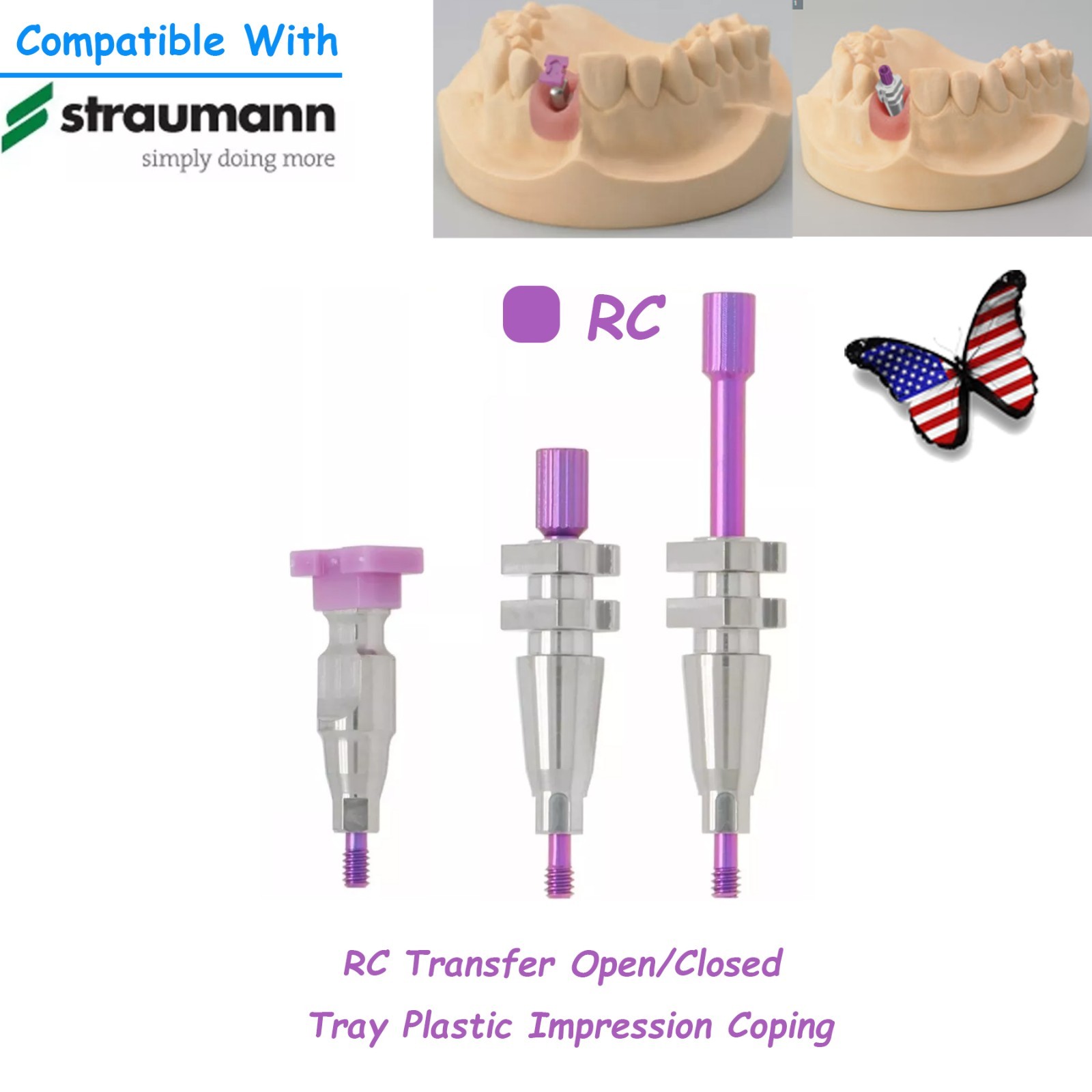 US Impression Coping & Scanbody for Straumann RC BL/BLT Open/Closed Tray /Analog