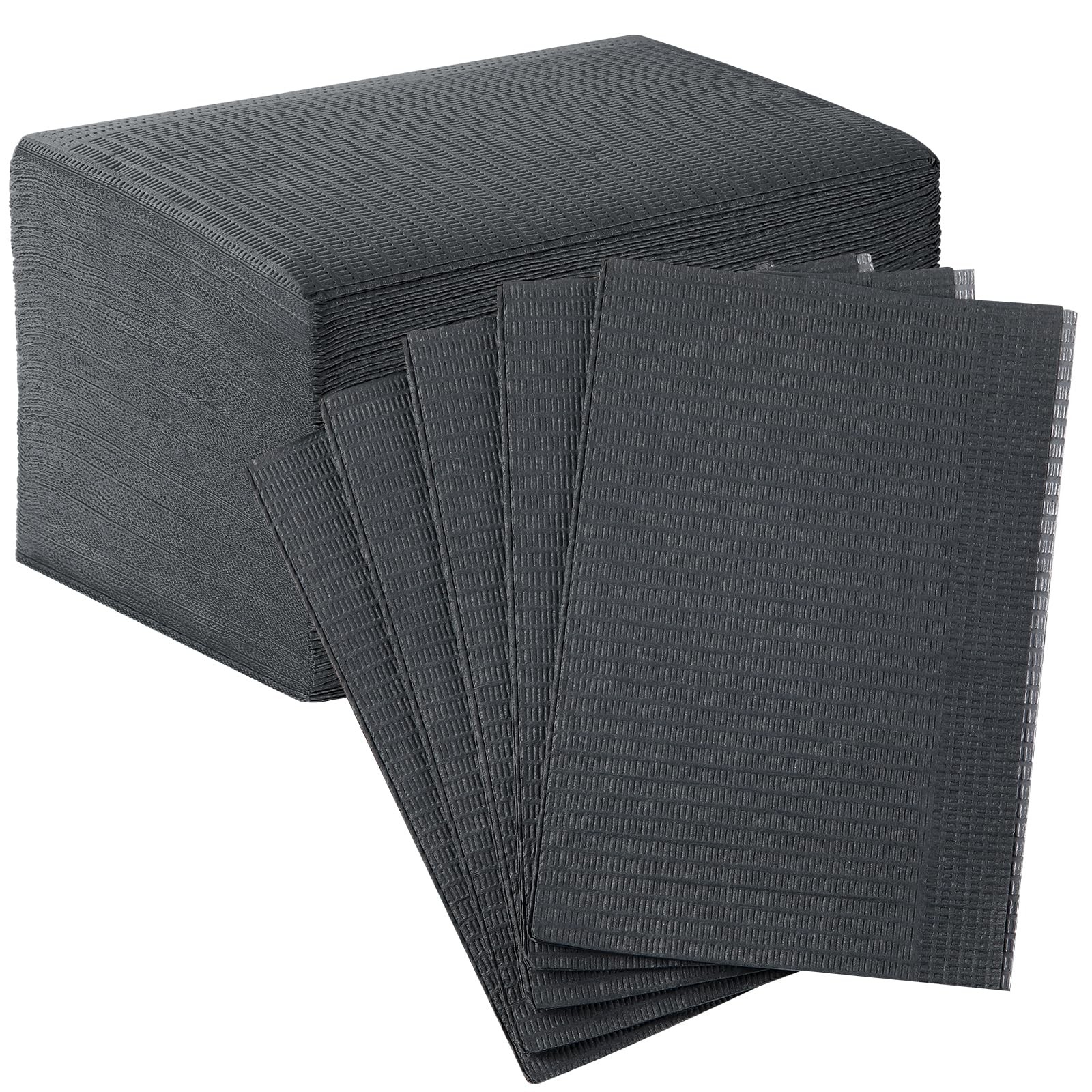 JMU Black Dental Bibs, 3-Ply Disposable Bibs Waterproof 13″x18″,