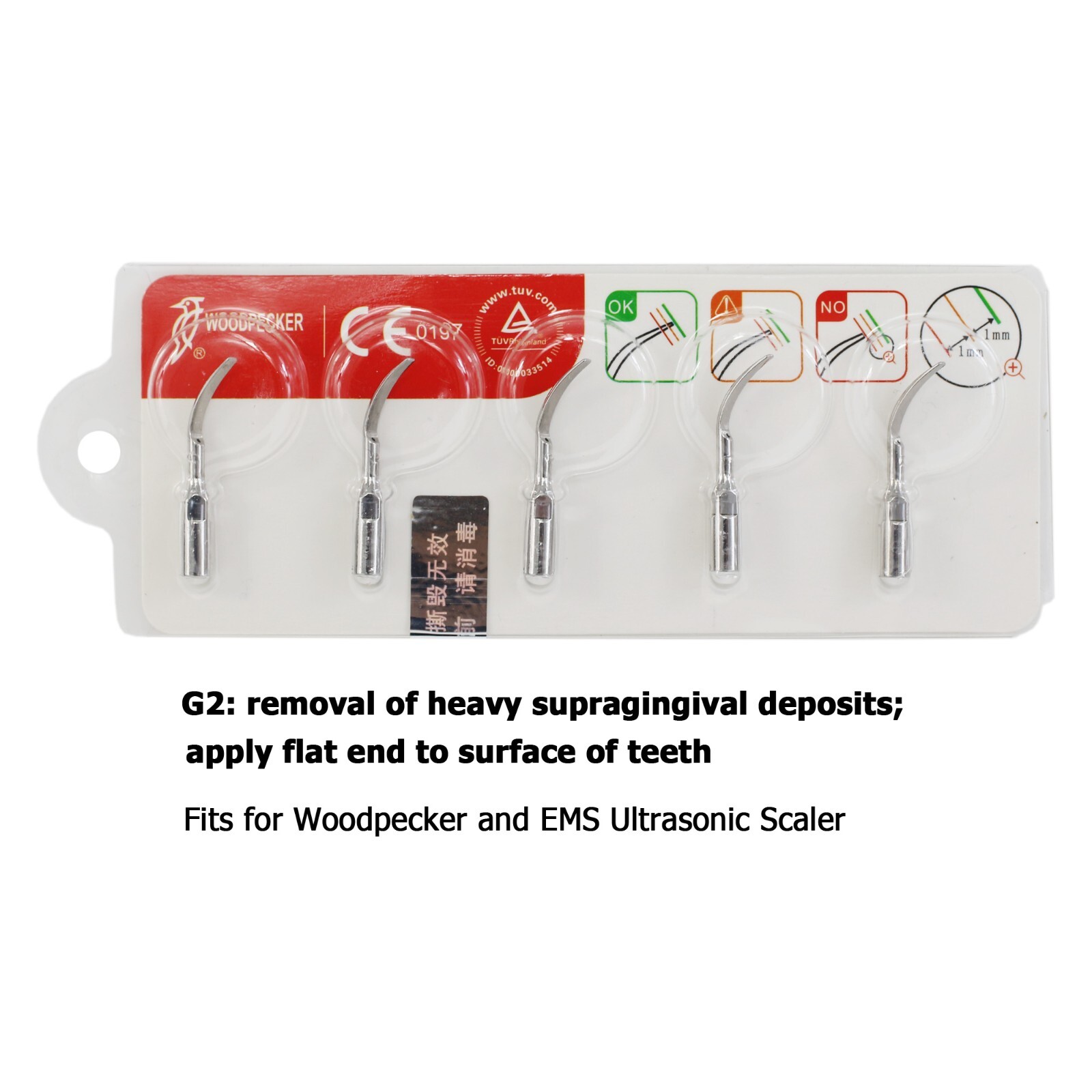 Woodpecker Dental Ultrasonic Piezo Scaler Tips HW-5L Handpiece UDS-N2 N3 LED G1