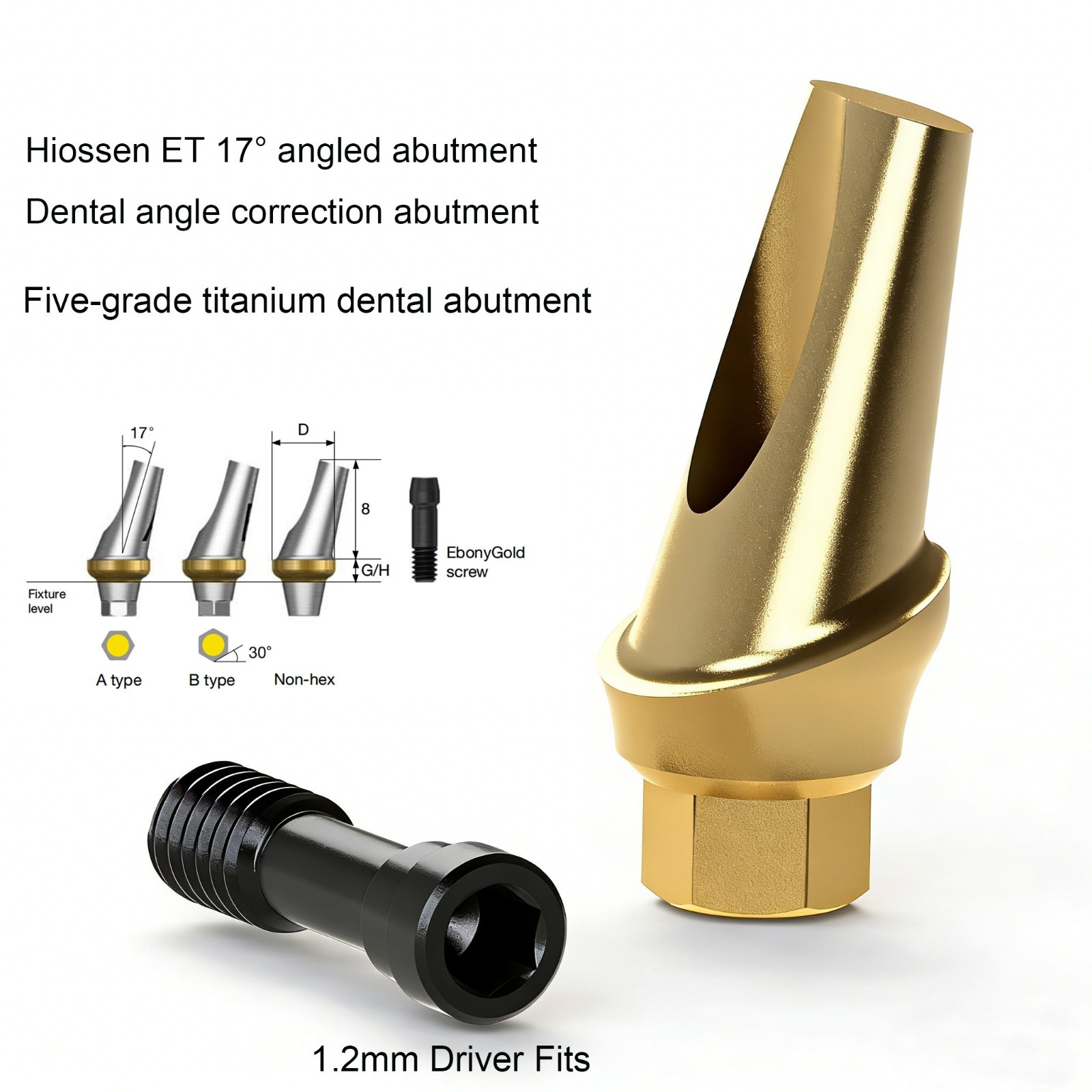 US Hiossen ET Dental Prosthetics Titanium All Implant Abutments fit Mini/Regular